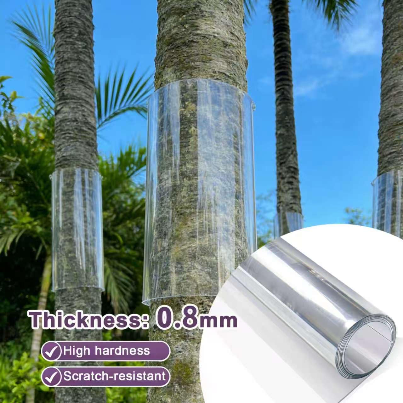 Serendipresent Transparent Tree Trunk Protector Guard - 80" L x 16" W Iguana Tree Wrap for Iguana & Cat Prevention, Squirrel Baffle for Bird Feeder Poles,Weatherproof Outside Baffle Guard