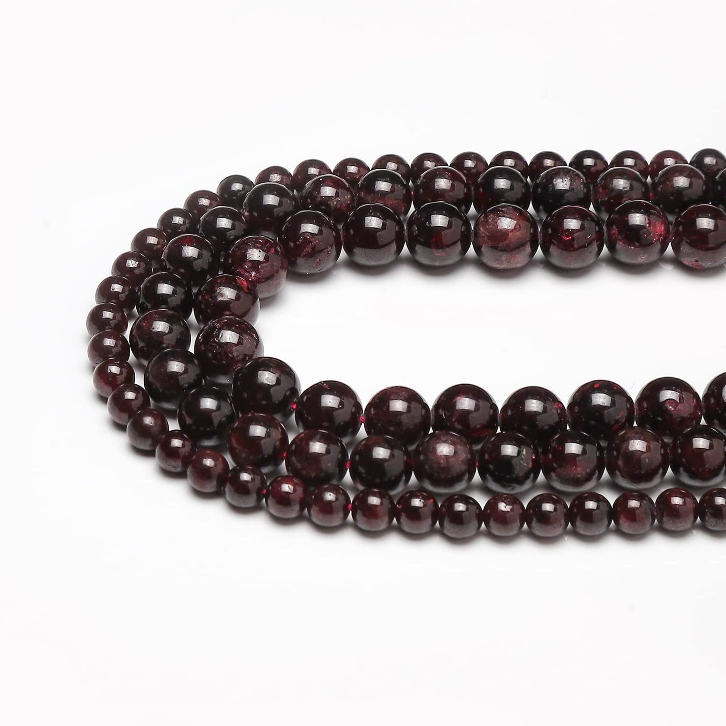 60pcs 6mm Natural Stone Beads Red Garnet Beads Energy Crystal Healing Power Gemstone for Jewelry Making, DIY Bracelet Necklace