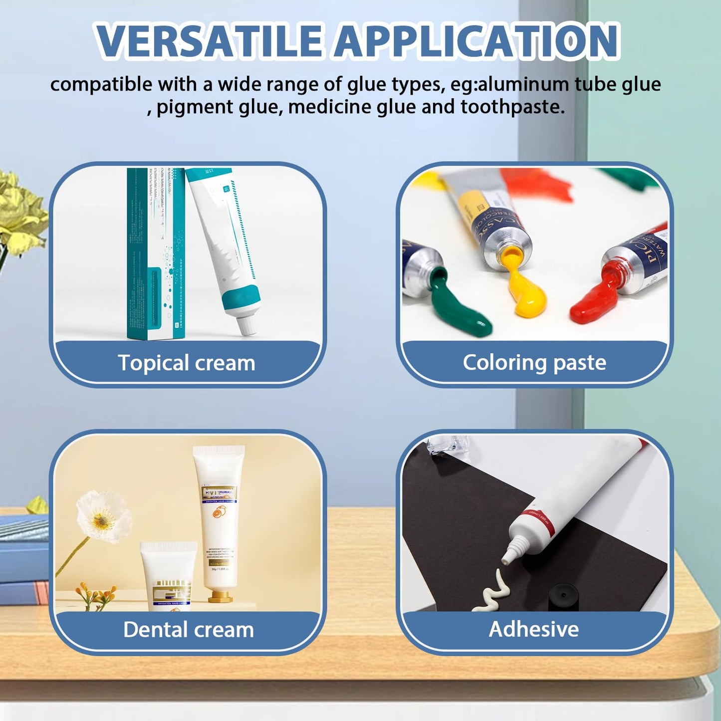Xanadued Toothpaste Tube Gun, Toothpaste Tube Glue Gun, 704 Universal Glue Dispenser, Silicone Manual Glues Guns for DIY, Repair Tool Applications, Cream Adhesive