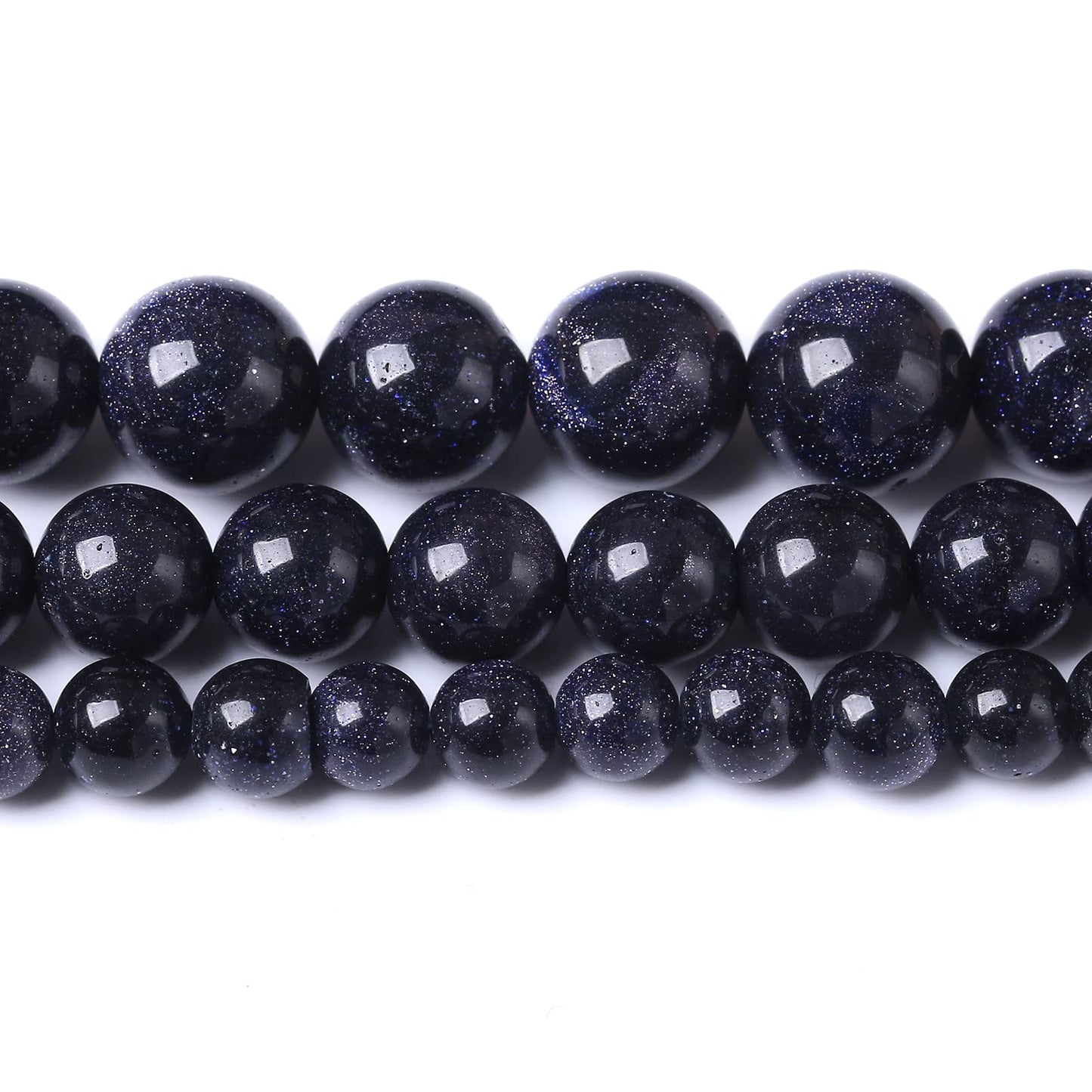 36PCS 10MM Natural Blue Sand Stone Beads Energy Healing Beads for DIY Jewelry Bracelet Necklace Making for Jewelry Making15Inch