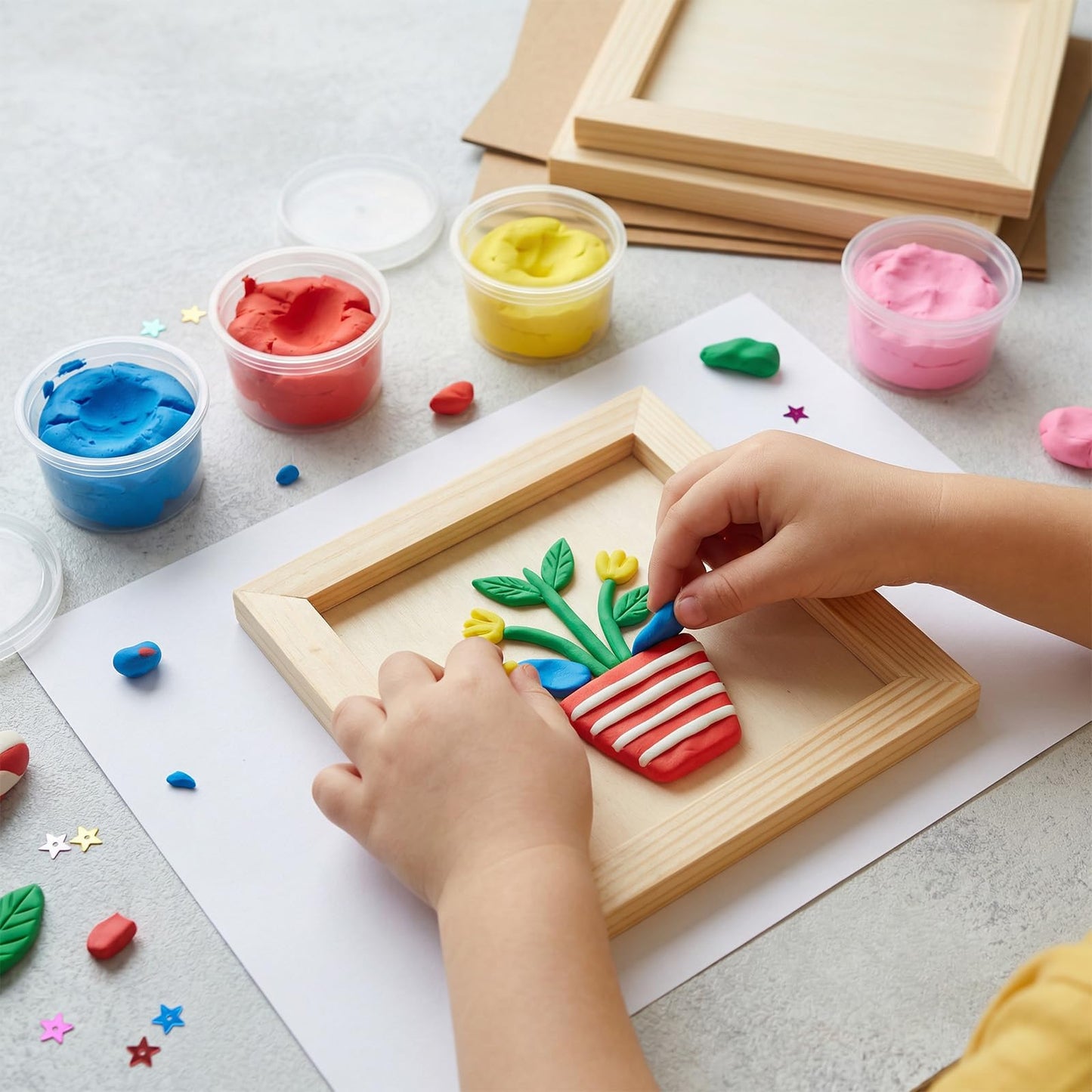 Afcabakila 24pcs Unfinished Wood Canvas Panels for Painting 6''x 6''Unfinished Wood Canvas Panels for Crafts Woods Panel Boards DIY Drawing Pouring Art Projects with Oils, Acrylics