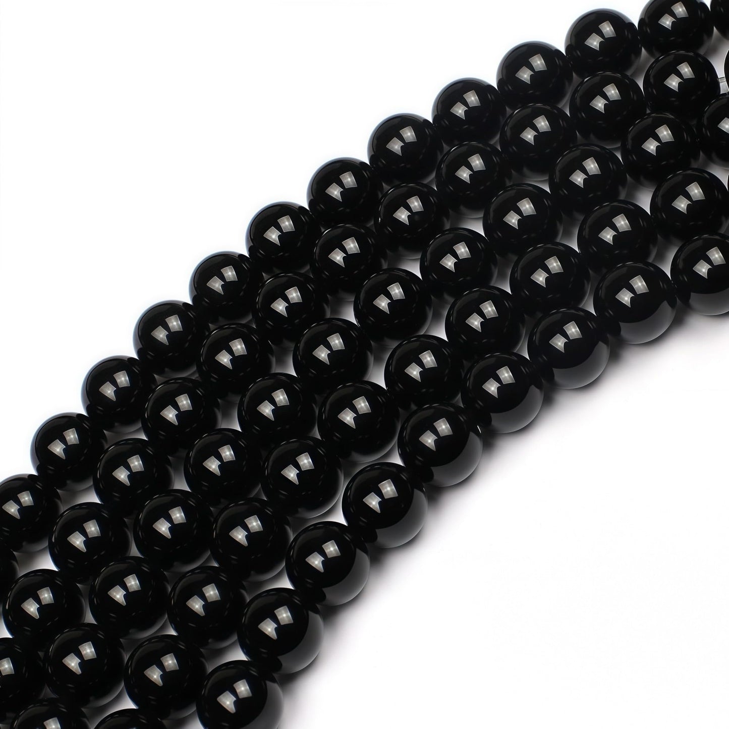 MJDCB Natural Stone Bead Black Onyx Gemstone Loose Beads for Jewelry Making Bracelet Necklace 10mm