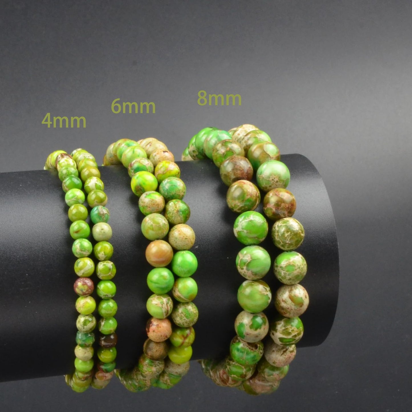 CHCCOYE 4mm Natural Healing Gemstone Bracelet Handmade Yoga Stretch Elastic Bracelet Stress Relief Crystal Jewelry for Men and Women (4mm,Meadow Shoushan stone)