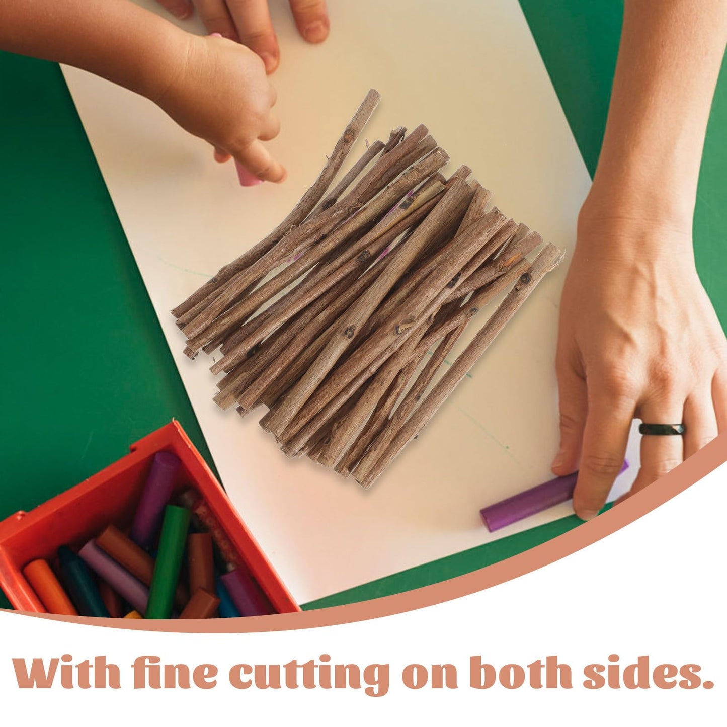 Didiseaon 100pcs 3. 9-inch Natural Wood Sticks, Tea Tree & Boxwood, Driftwood Style for DIY Crafts, Photo Props, & Home Decor Supplies