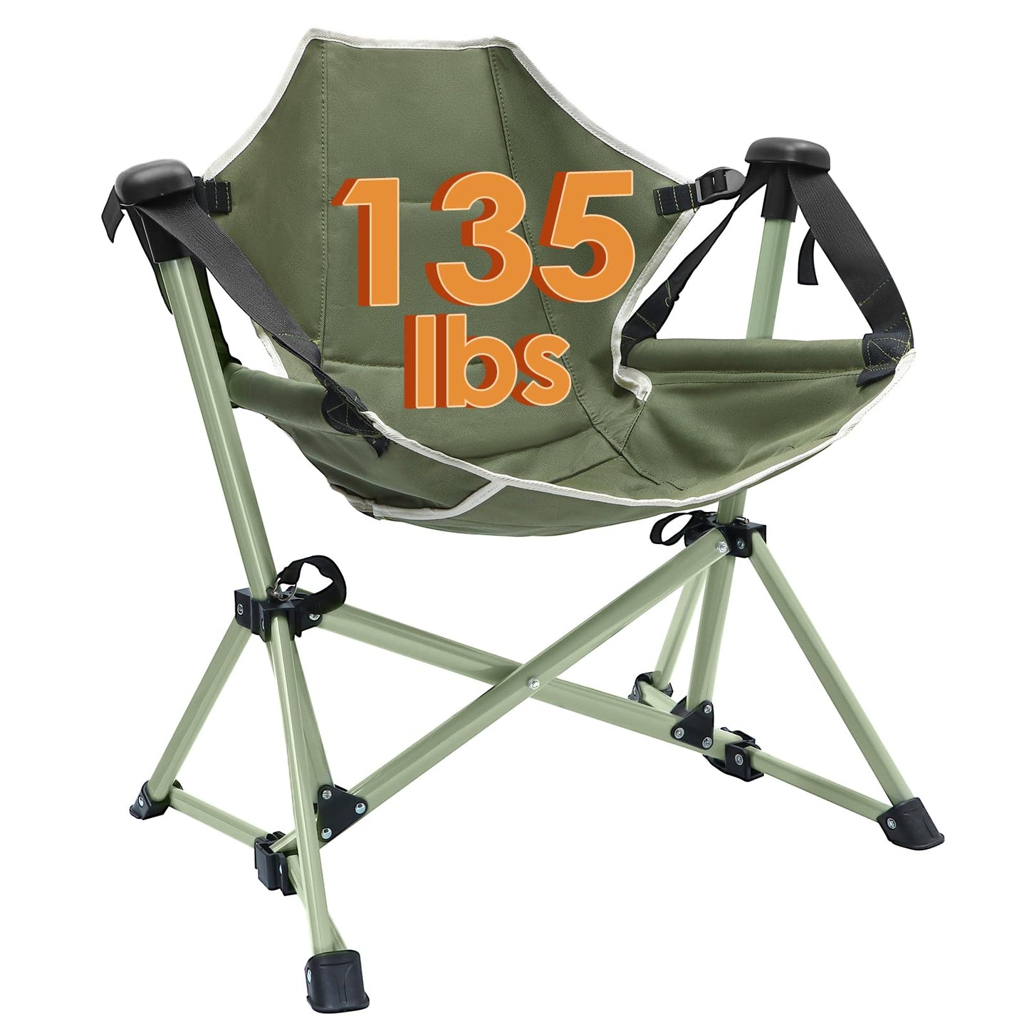 Chloraeon Kids Hammock Chair,Adjustable Kids Camping Chair,Folding Chair with Stand,Portable Hammock Chair for Camping, Travelling and Patio,Green,Supports 135 LBS