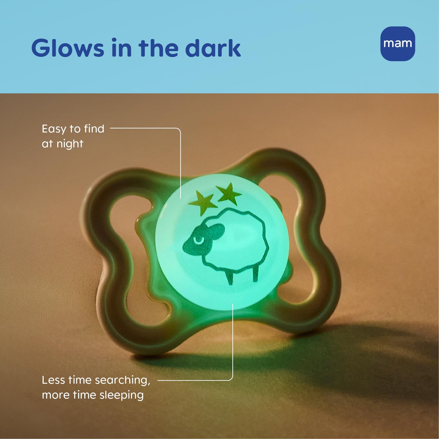 MAM Supreme Baby Pacifier, Newborns 0-6 Months, Developed with Orthodontists, Extra Air Flow for Sensitive Skin, Glows in The Dark, BPA-Free Silicone, Sterilizer Case, Pack of 2, Made in Europe