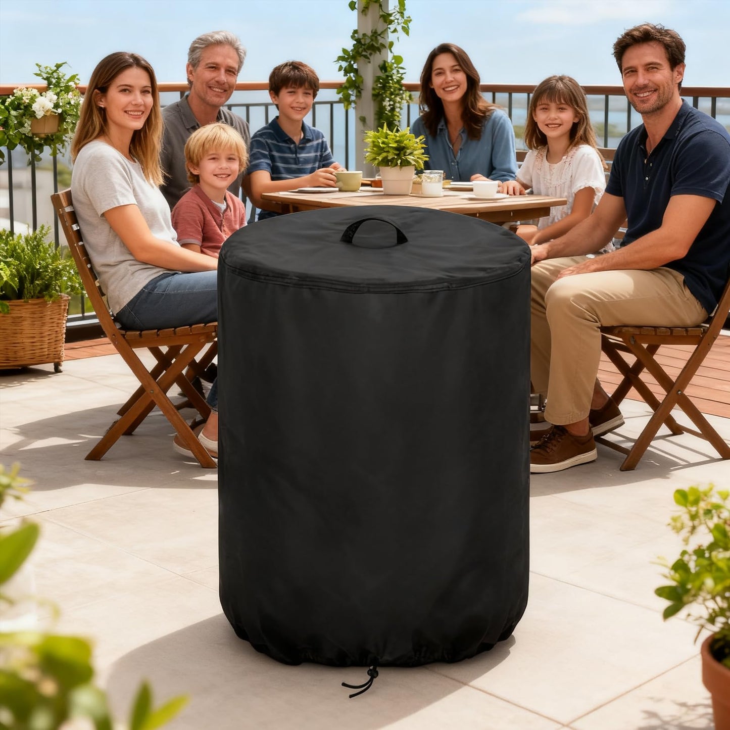 Aidetech Fire Pit Table Cover for Electactic 20" Smokeless, Waterproof Portable Fire Pit Cover, Outdoor Fire Tables Fireplace Covers-20 D x 24.5" H