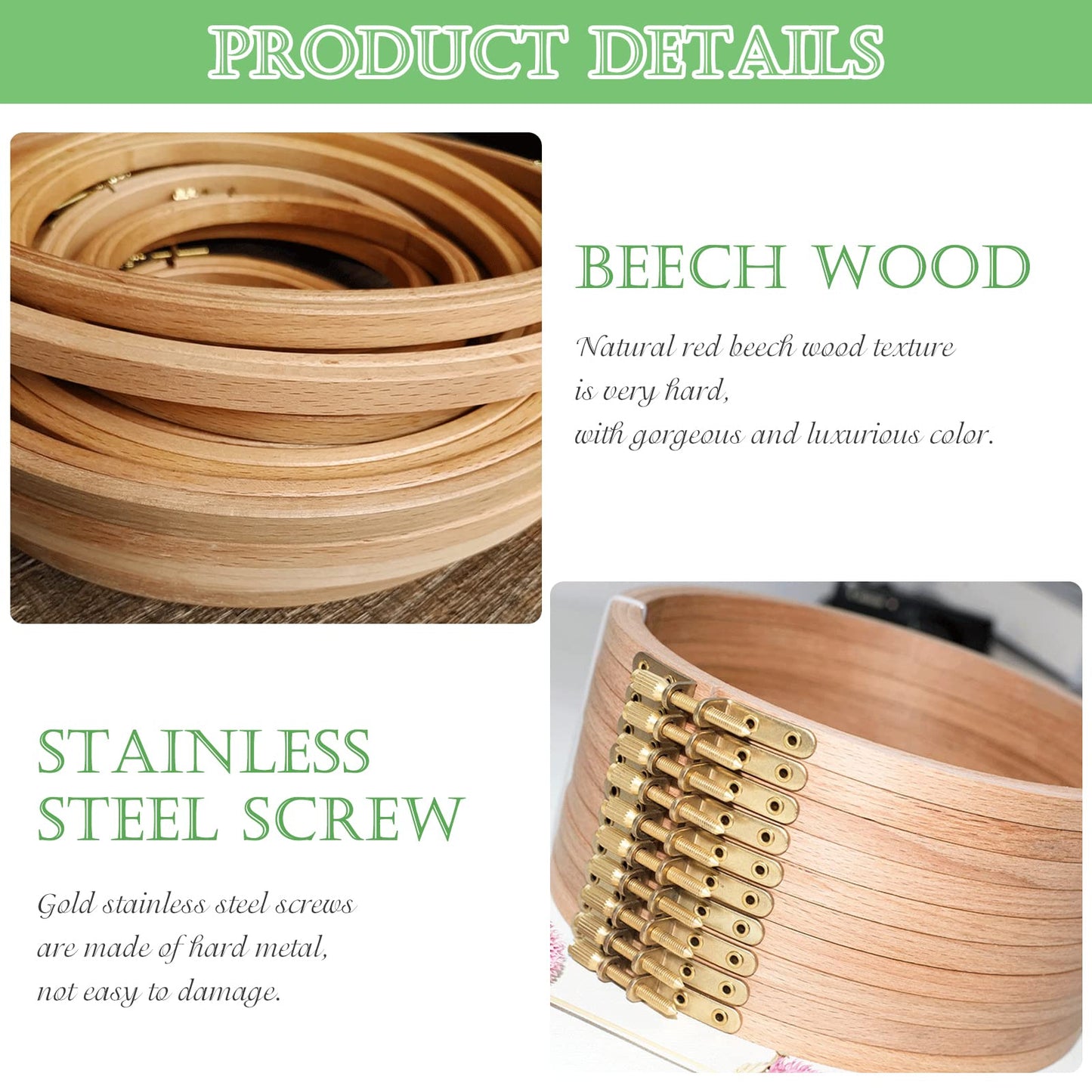 ZOCONE 6 PCS Beech Wood Embroidery Hoops, Wood Circle Hoop Ring Cross Stitch Hoop for Embroidery, Cross Stitch, Needlework, Art Craft Handy Sewing and Christmas Decoration (Size-4")