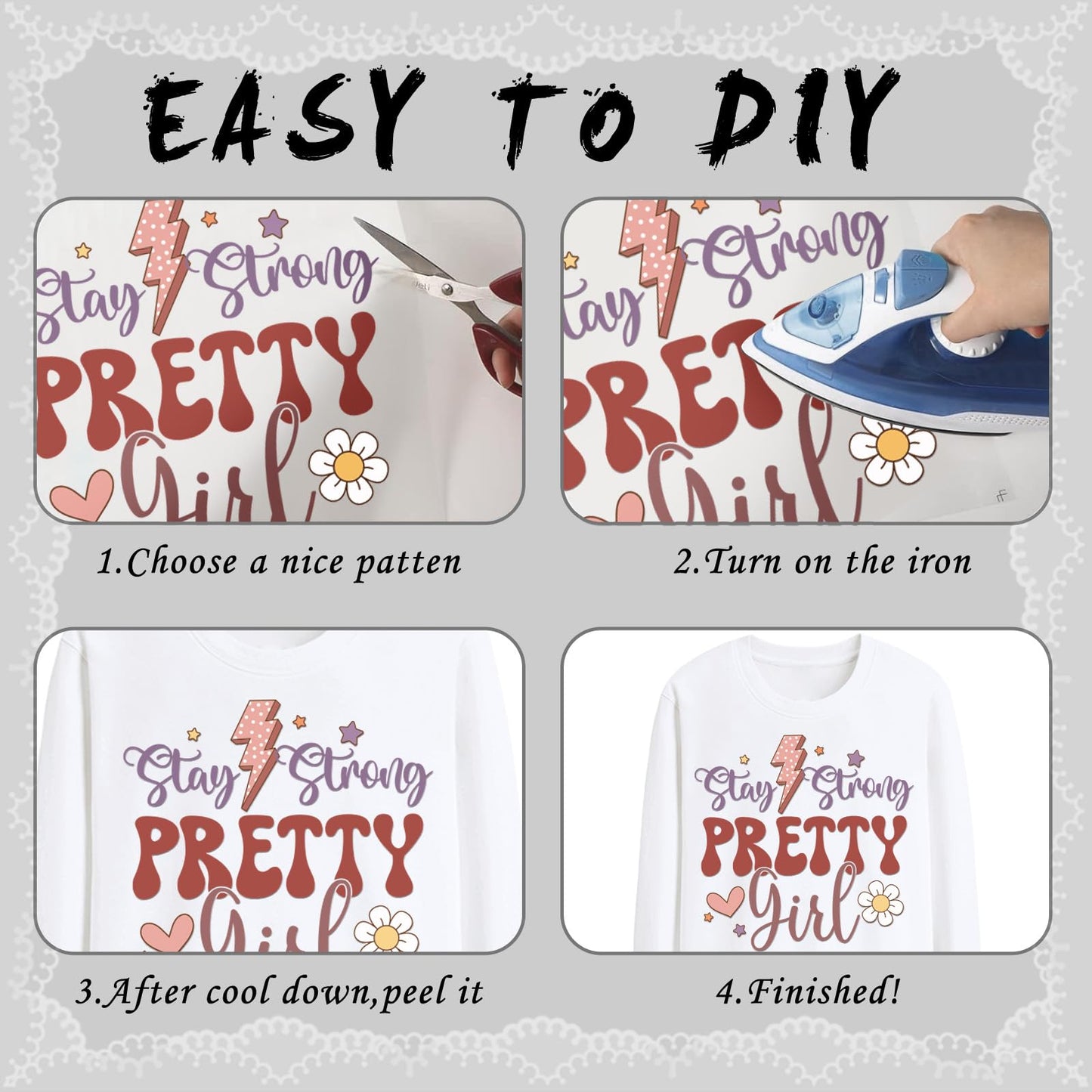 Motivational DTF Transfers Ready to Press - 20 Sheets Positive Quotes Iron on Transfers for T-Shirt Inspirational Iron on Decals Patches DIY Heat Vinyl Stickers for Clothing Pillow Hat Hoodie Bagpack