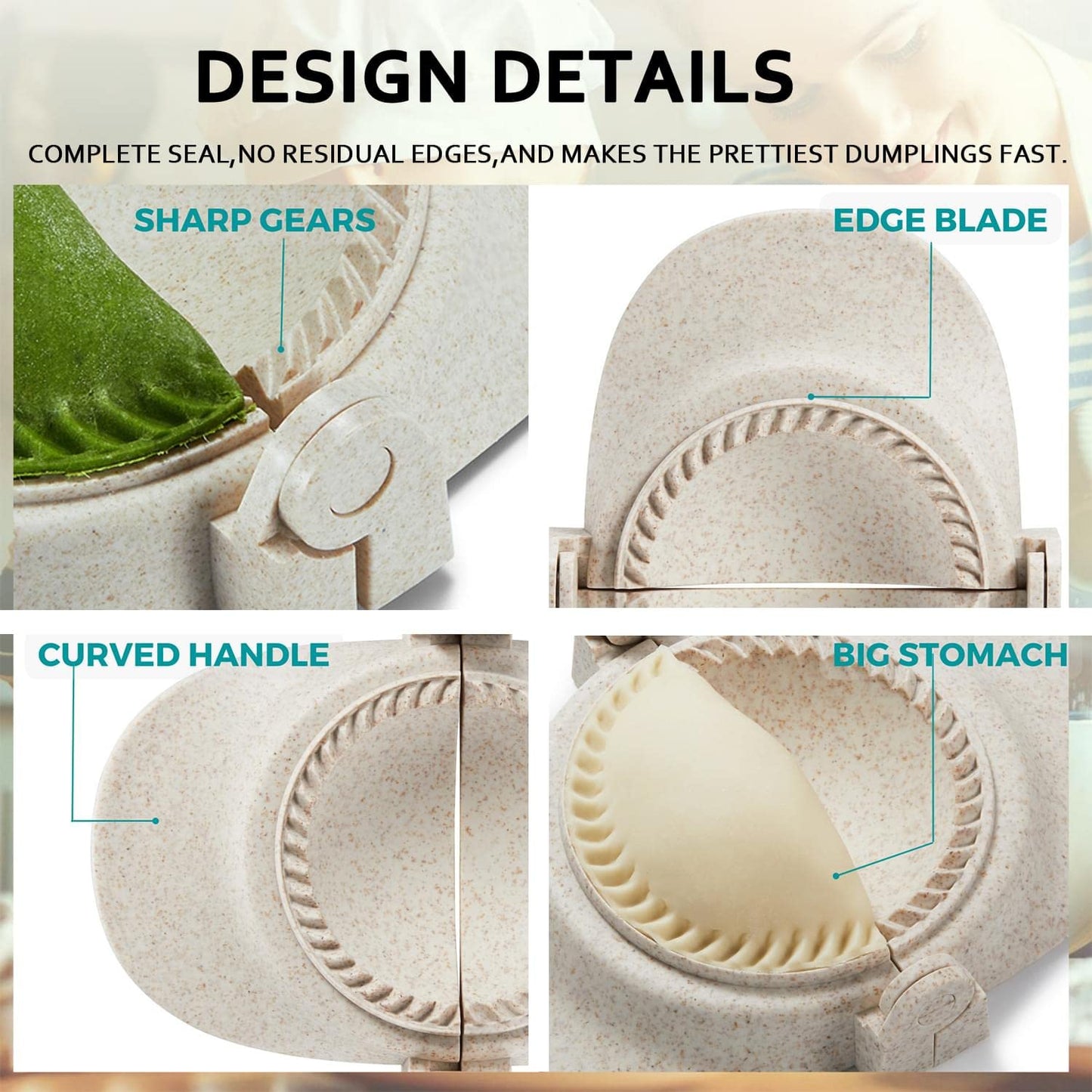 MUMSUNG Empanadas Press Maker Mold Set,4-inch Dumpling Maker With Dough Cutter, Professional Kitchen Gadget for Empanada, Pierogi, Pastelitos, Calzone, Turnovers 4"-White