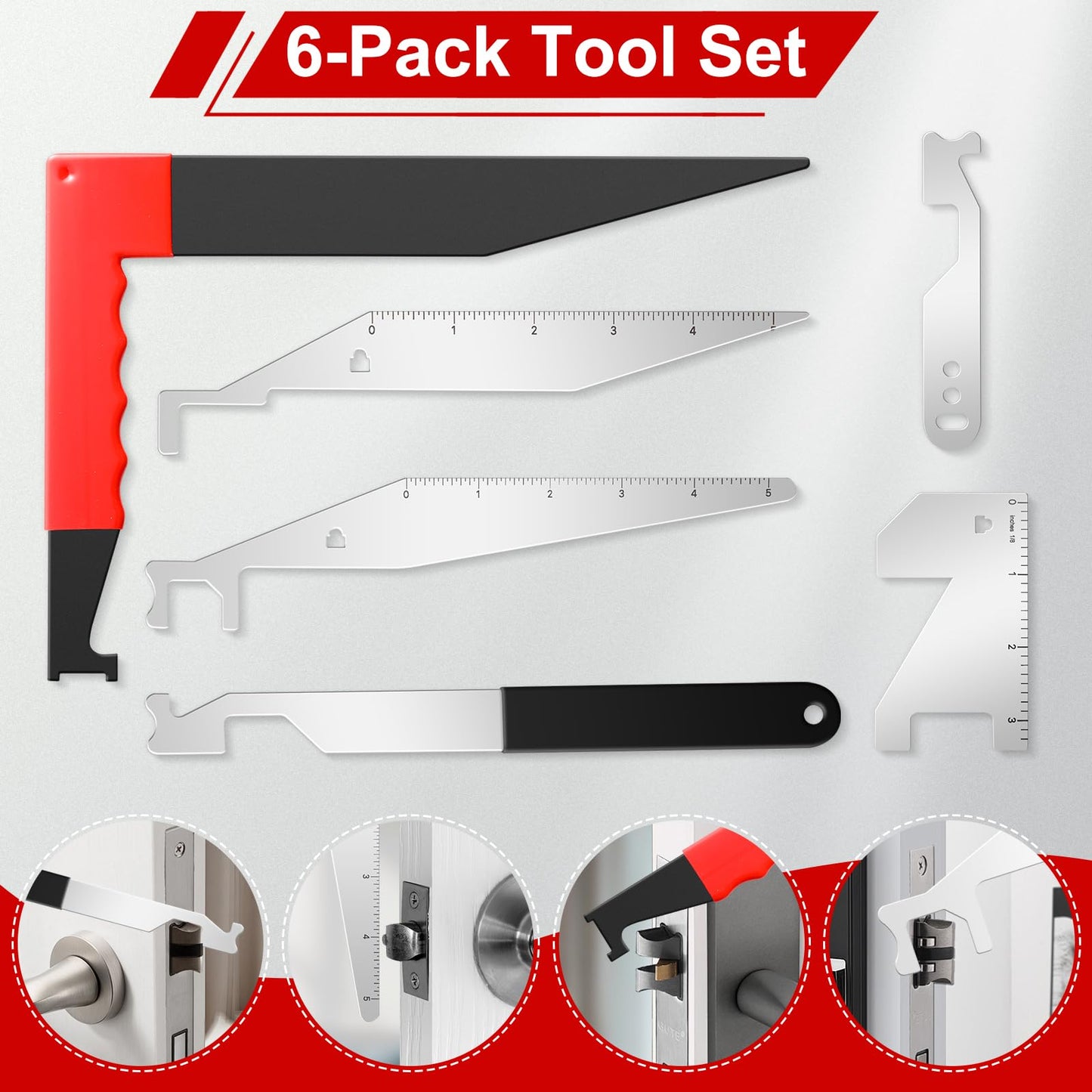 6 Pack Firefighter Tools, Multi-Functional Emergency Firefighting Tool kit for Firefighter, Emergency Responder, and Warehouse, Fire Pick Door Opener, Made from Stainless Steel