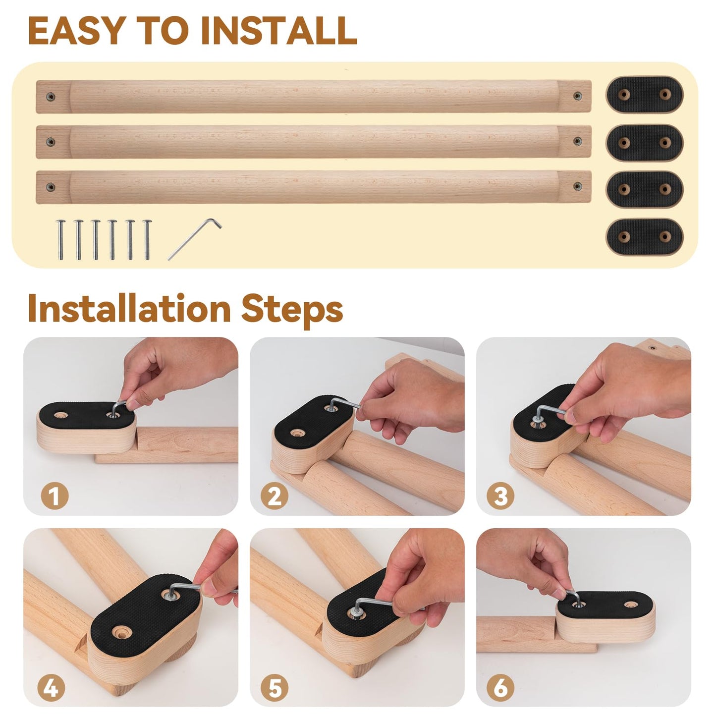 NIANRONGHUA 8 FT Adjustable Beech Wood Balance Beam for Indoor and Outdoor UseImprove Balance,Flexibility, Ankle Foot Strength for All Ages Physical Therapy for Plantar Fasciitis Relief