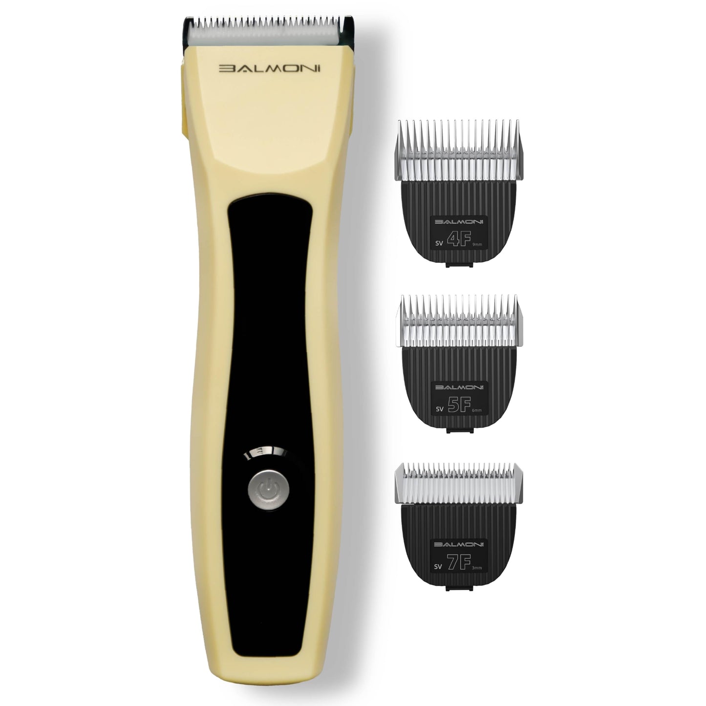 BALMONI Cordless Pet Trimmer for Dogs & Cats – Rechargeable Grooming Clipper with Detachable Metal Blade, Low-Noise Motor, Supports Optional Blade Lengths (Parent) (Yellow, Blades Bundle)