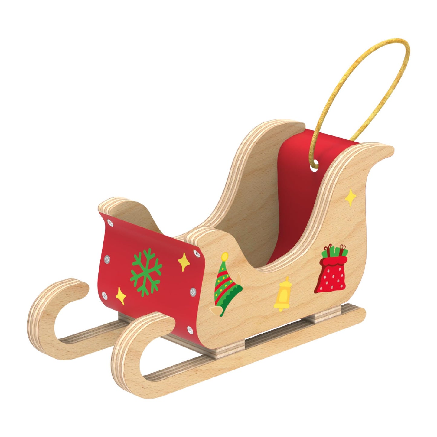 Red Toolbox Stanley Jr. DIY Wood Mini Santa Sleigh and Reindeer Set - Craft Kit for Kids - Create Your Own Mini Santa Sleigh - Perfect Holiday Decoration