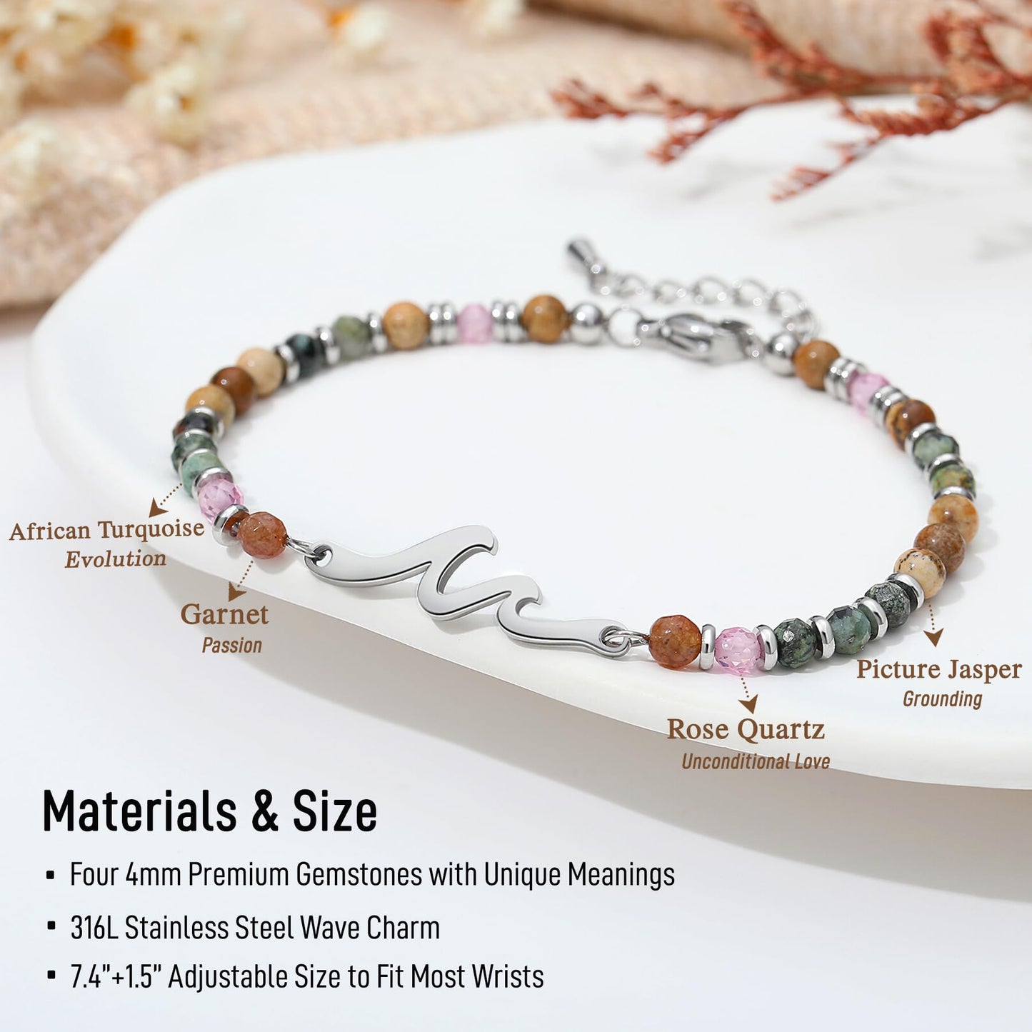 TONY & SANDY Mothers Day Gifts for Mom, Birthday Gifts for Mom Wave Bracelet, Moms Gift from Daughters, Unique Presents for Moms Mommy Mama Women Jewelry Christmas Valentines