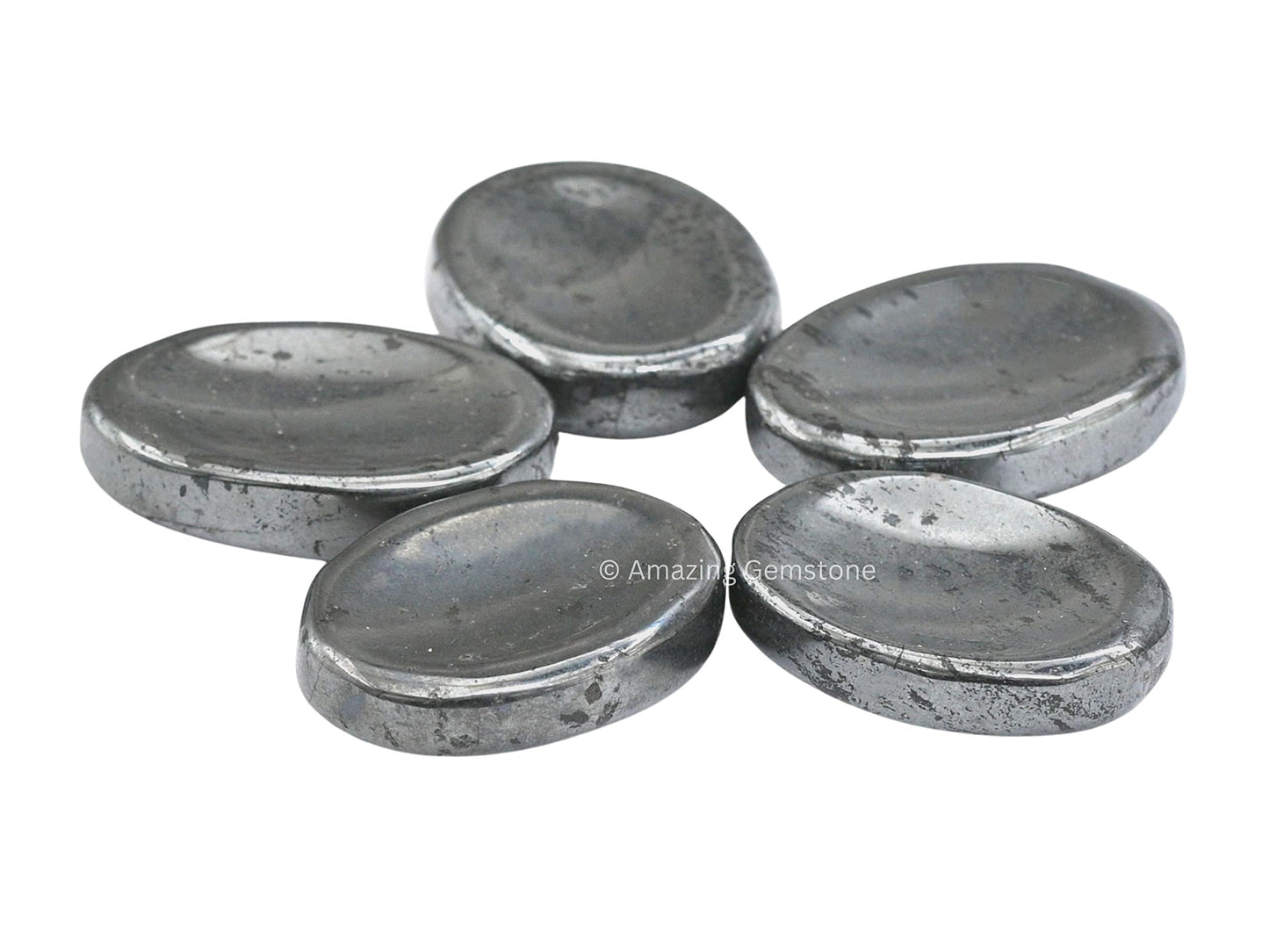 Amazing Gemstone Hematite Worry Stone Crystals and Healing Stones - Worry Stones for Stress Relief Gifts - Piedra Crystal Fidget for Meditation,Relaxation - Unique Stocking Stuffers and Birthday Gift