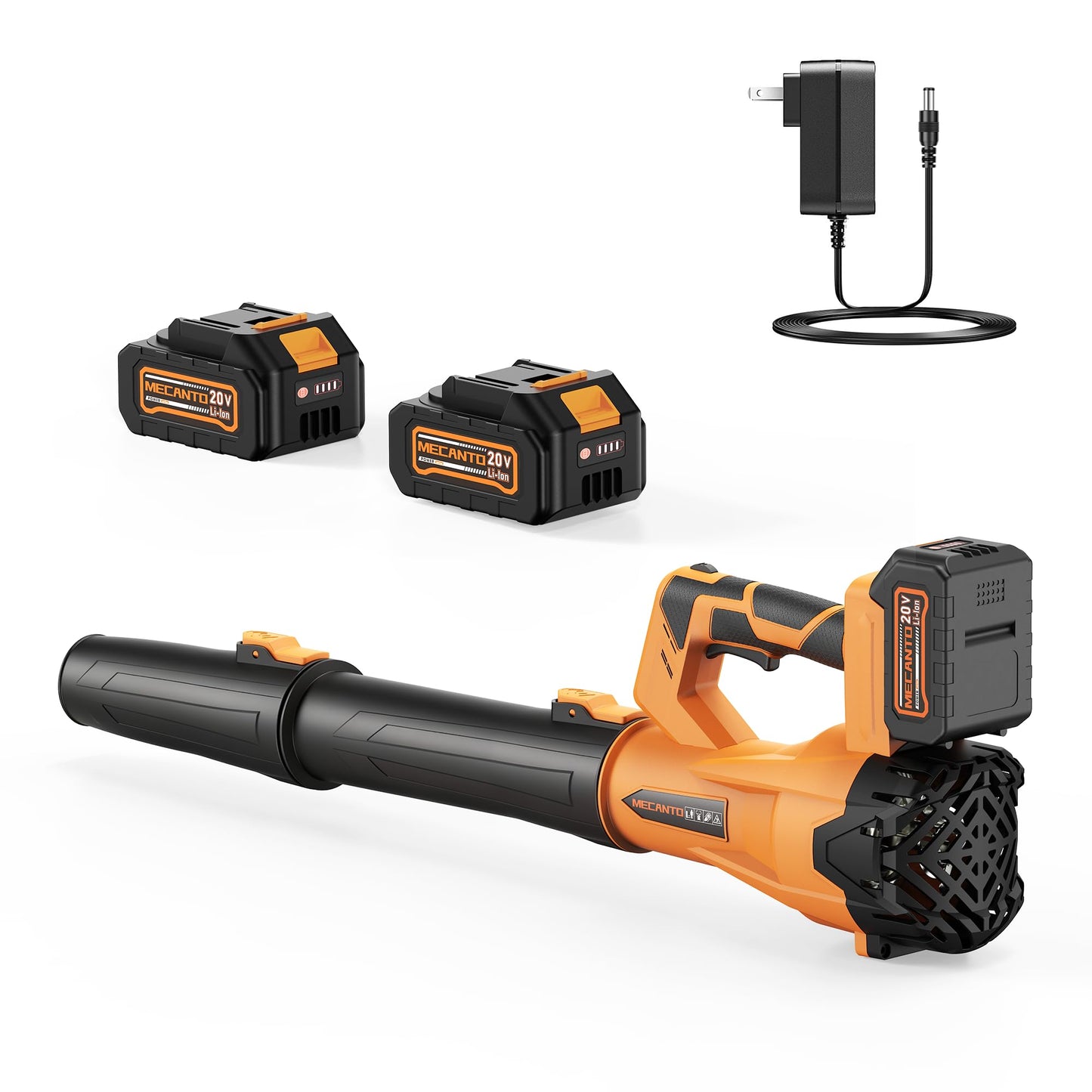 Leaf Blower Cordless, 650 CFM/170 MPH, 6-Speed Levels with 2 X 4.0Ah Battery, Handheld Leaf Blower, Electric Blowers for Lawn Care, Garden, Yard (Yellow & 2 Battery)