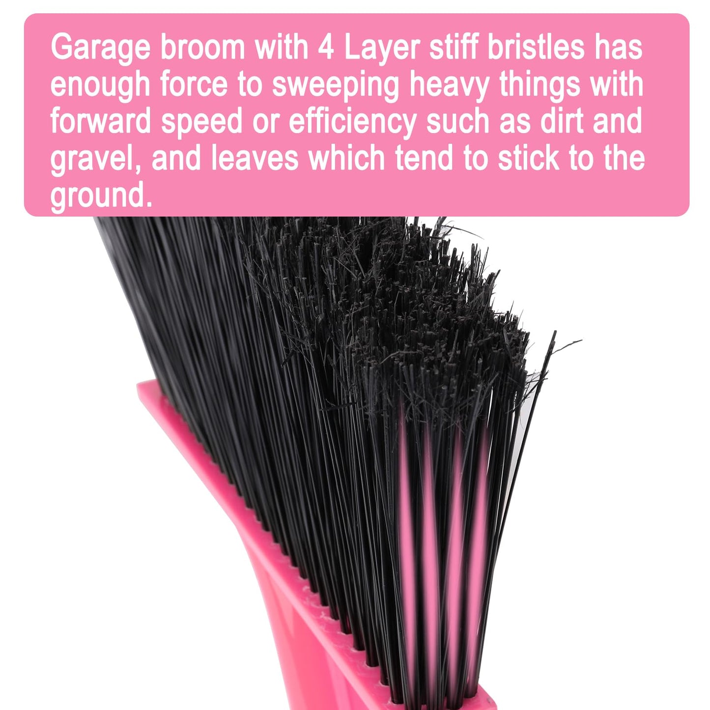 KeFanta Heavy Duty Broom, Outdoor Broom with 54.7" Long Handle, Commercial Brooms for Sweeping Outdoor Concrete Courtyard Garage Patio Indoor Home Floor Kitchen Office Lobby