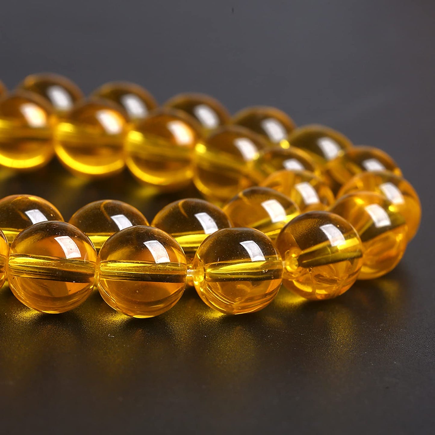 8MM 46PCS Yellow Glass Spacer Loose Beads for Jewelry Making DIY Bracelet Necklace