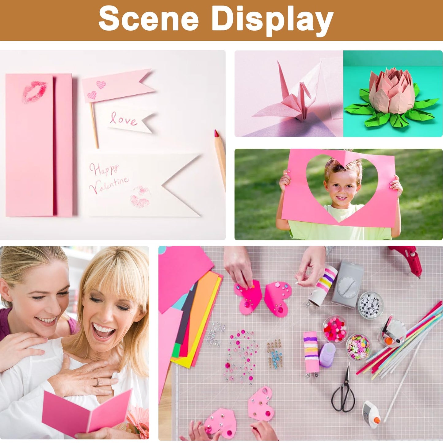 Silunkia 120 Sheets Candy Pink Shimmer Cardstock 8.5 x 11 Craft Paper, 250gsm/92lb Heavyweight Paper Card Stock for DIY Cards Making, Birthday Decorations, Invitations, Thank You Cards