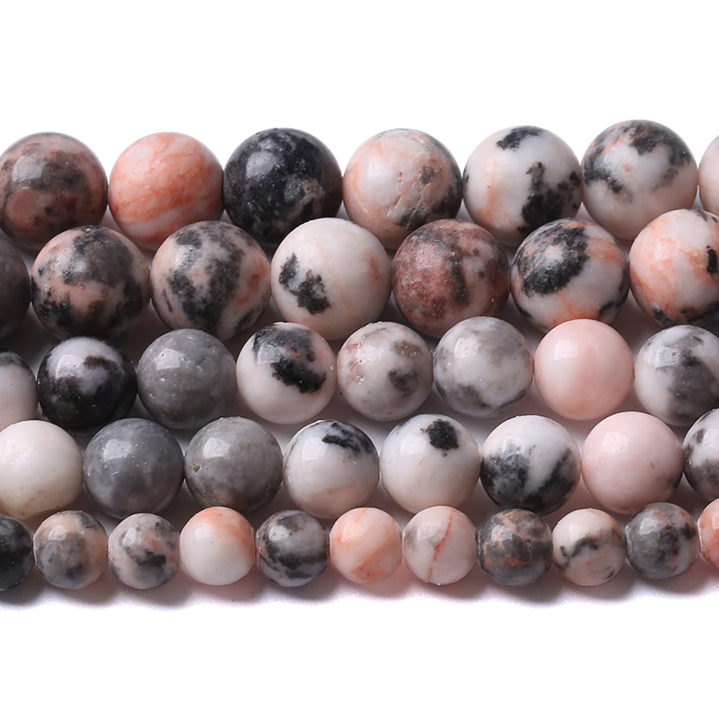 8MM 45PCS Natural Stone Pink Zebra Jasper Loose Beads for Jewelry Making DIY Bracelet Necklace