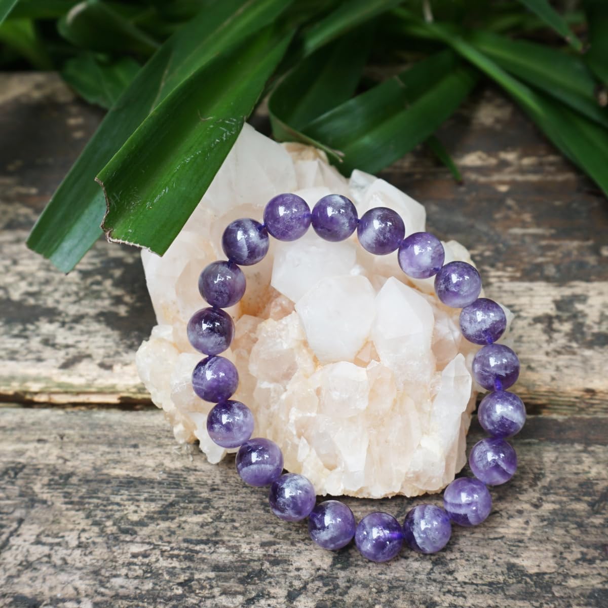 TaHLga 10MM Amethyst Bracelet for Men | Natural Third Eye & Crown Chakra Crystal | Fits for about 7.5" Wrist | Emotional Healing Spiritual Gift for Talismans & Amulets & Talismans Amulets & Feng Shui