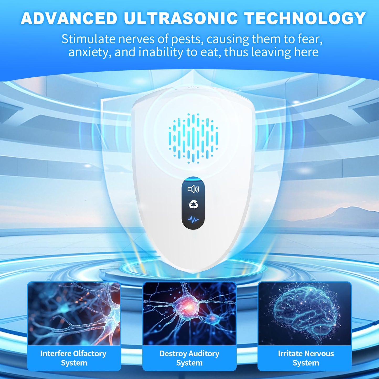 2026 Upgraded Ultrasonic Pest Control Repeller, Mouse Repellent Indoor for Spider Bug Roach Ant Mosquito Rat Mice Insect Deterrent, Mouse Rodent Repellent Ultrasonic Plug in, 3 Mode Switching, 6 Pack