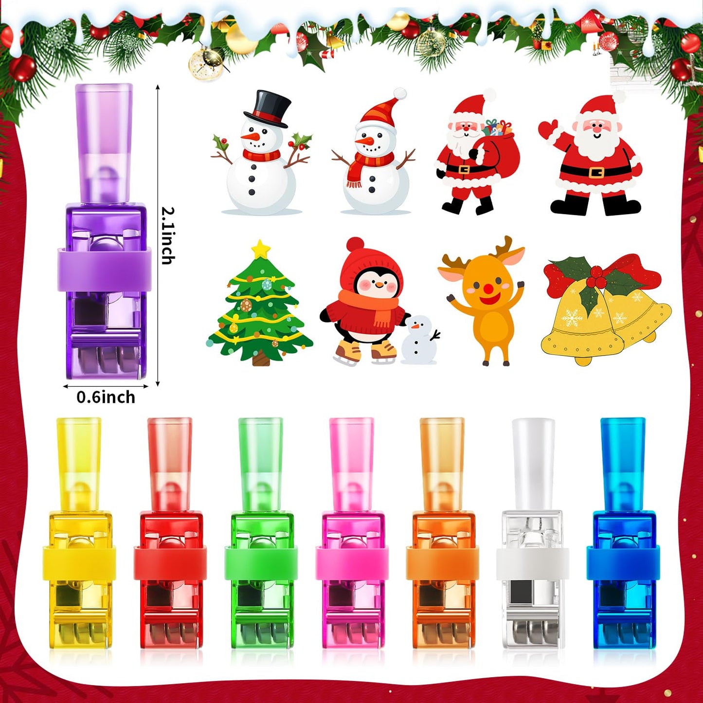 PCTCSHQ 80Pcs Christmas Party Favors, Finger Lights Christmas Stocking Stuffers for Kids Light Up Toys Bulk for Classroom Prizes Goodie Bags Stuffers Xmas Party Supplies