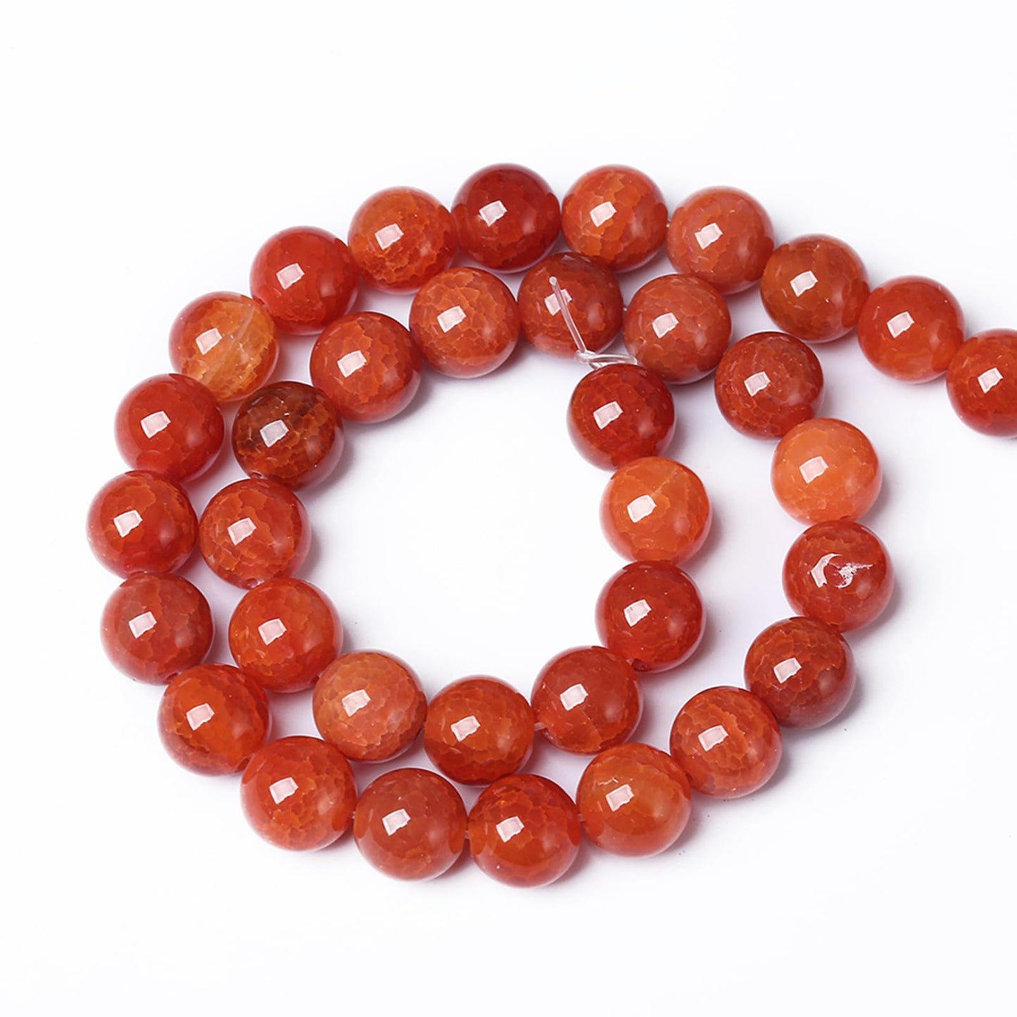 12mm 32pcs Natural Red Dragon Vein Agate Stone Beads for Jewelry Making Energy Healing Round Beads DIY Bracelet Necklace Accessories 15" (12mm, Red Dragon Vein Agate)