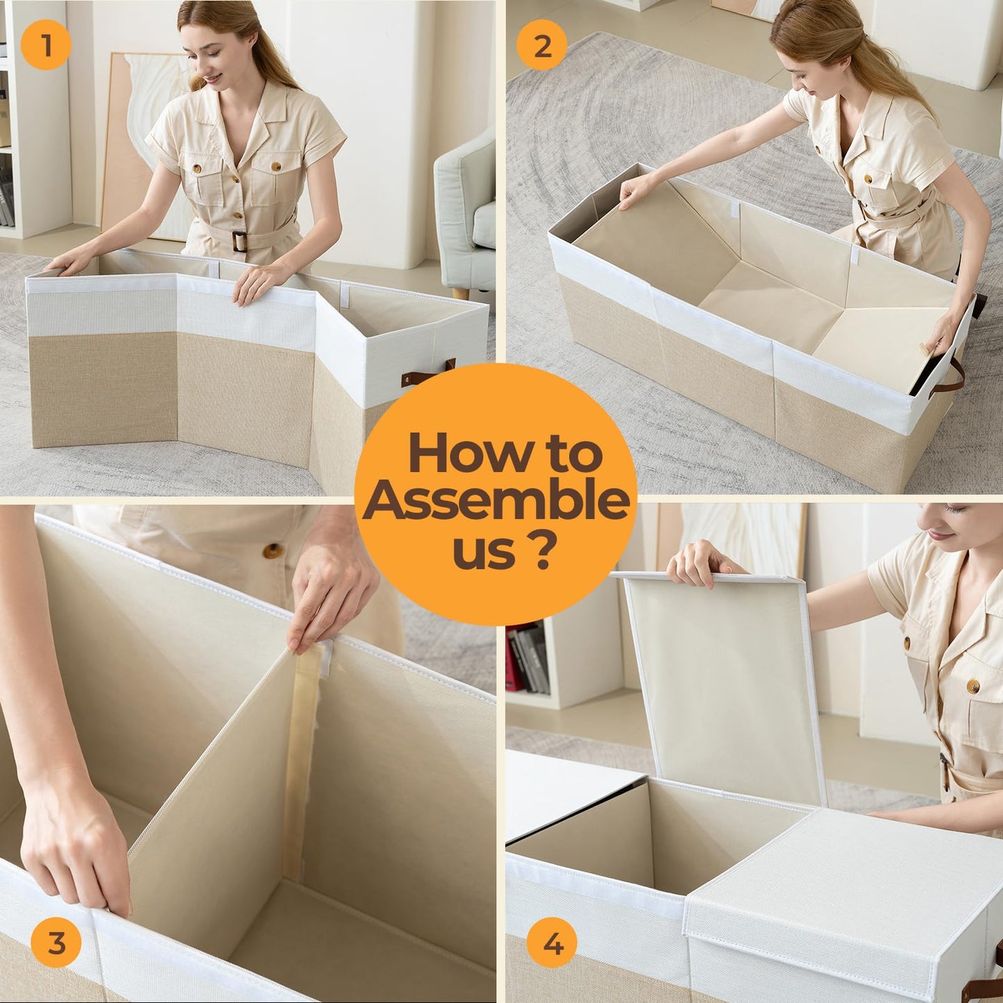 Uniency Extra Large Toy Box,150L Foldable Sturdy Toy Storage with Lid,40"x14"x16" Kids Storage Organizer, Toy Chest for Boys&Girls,for Living Room,Nursery,Bedroom,Playroom,Large Capacity Toybox(Beige)