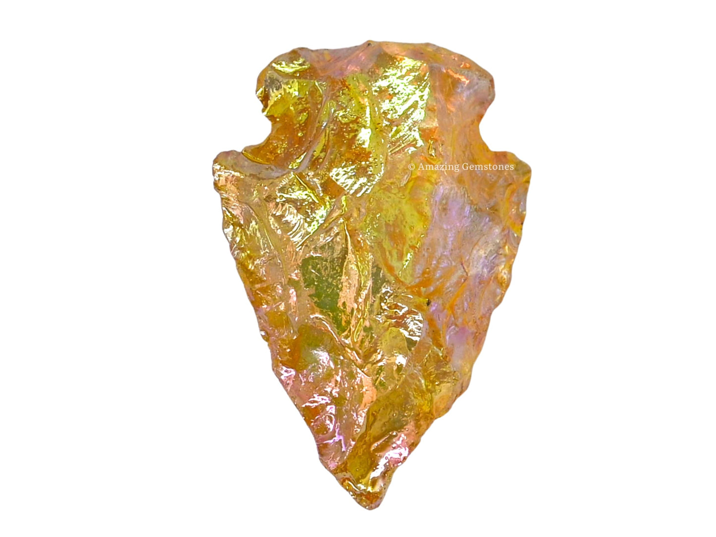 Amazing Gemstone Yellow Aura Quartz Arrowhead, Crystal and Healing Stone Flint Rock Arrow Head - 1 to 1.5 Arrowheads for DIY Project Craft Point Jewelry Making