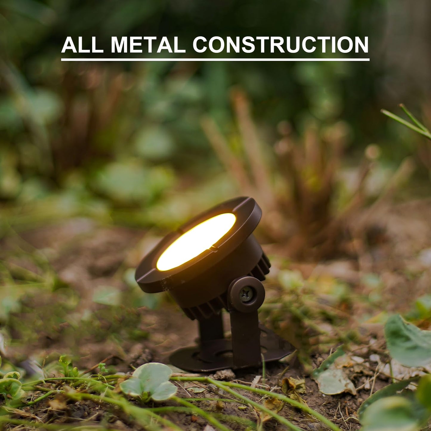 GOODSMANN Pond Lights Low Voltage Outdoor Landscape Spotlight LED Underwater Submersible Lights 2PK 6W 580 lumens 3000K IP68 with 14.8FT Cable and Connector Aluminum Housing Bronze Finish