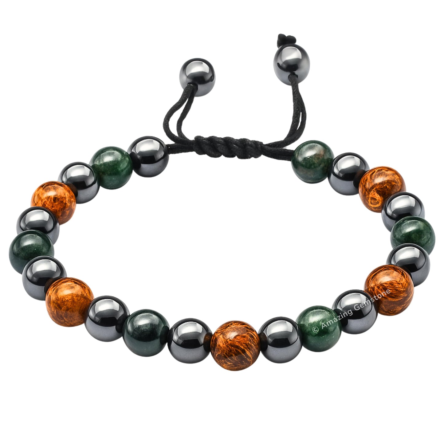 Amazing Gemstone Friendship Bracelets - Moss Agate Mariyam Jasper Hematite Bracelet Set for Men Women Healing Calming Anxiety Stress Relief Gifts Pulseras Para Hombres Mujer Stocking Stuffers