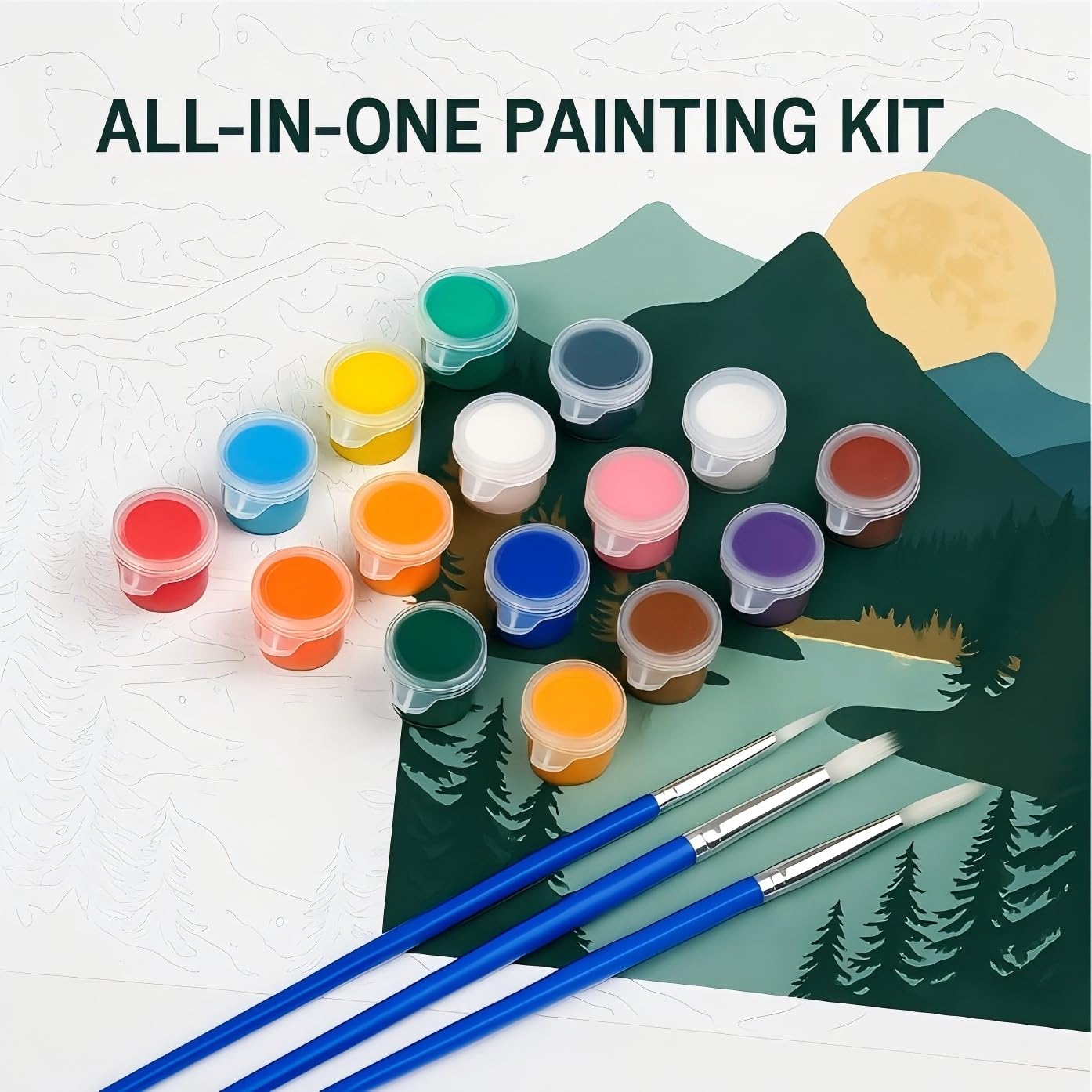 Sunny Alley Paint by Numbers Kit for Adults - DIY Woman in Orange Dress with Flowers Painting on Canvas 16x20 Inches, Acrylic Paint Set, Suitable for Beginners, Art for Decoration or Gifts, Unframed