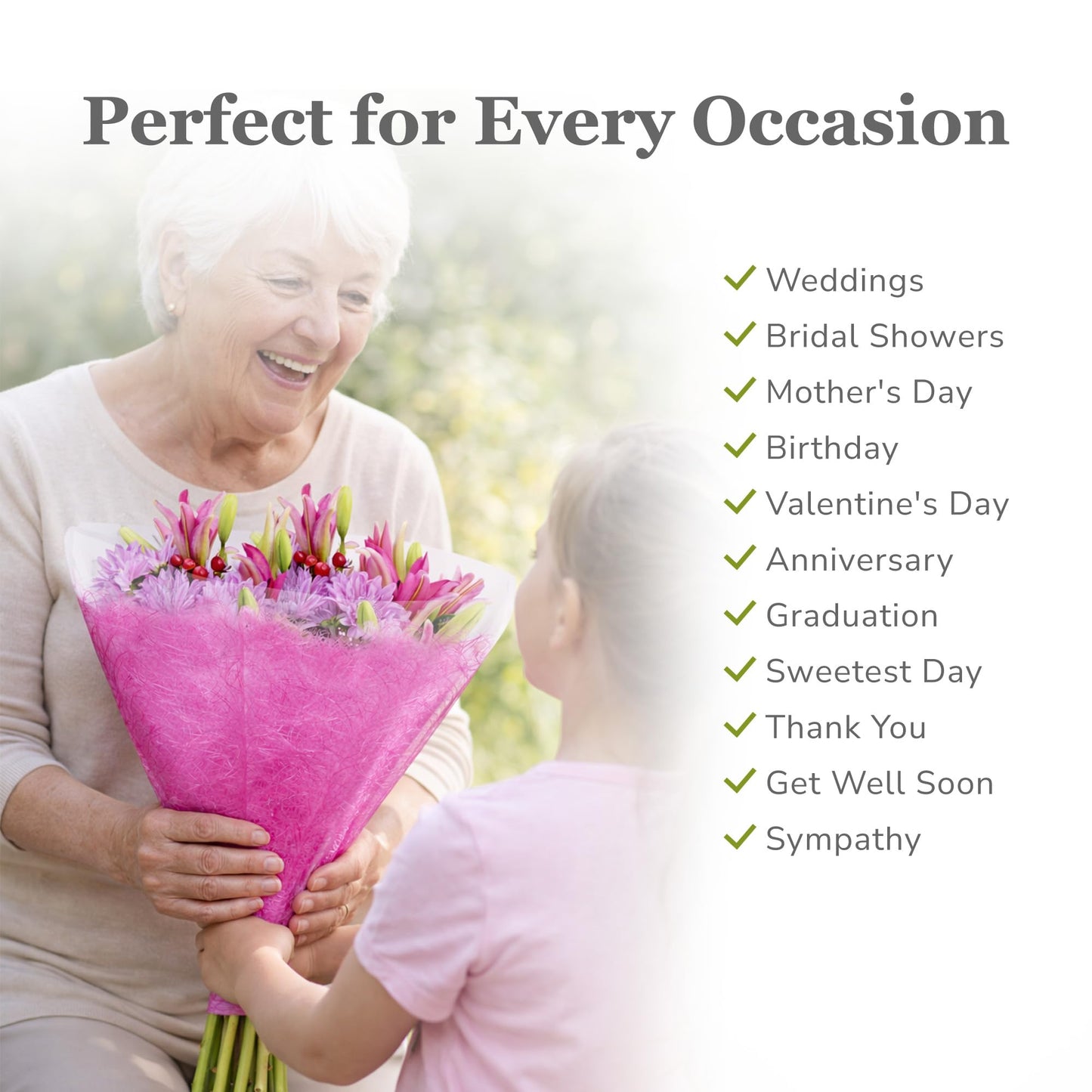 the florist Supply Aria Sleeves 20 Pack 17.3 x 13.66 x 3.5 Inch Waterproof Flower Bouquet Wrapping Sleeves, Flower Bouquet Bags, Plastic Floral Sleeves, Gift-Ready for Wedding, Birthday, Pink