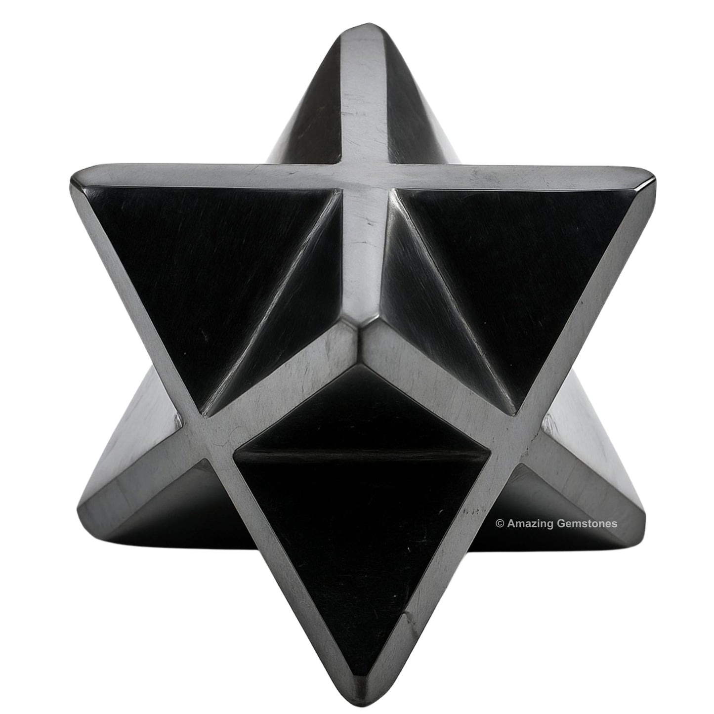 Amazing Gemstone Shungite Merkaba Crystal - 1.5 Inches Metaphysical Merkaba Star for Meditation - Energetic Tetrahedron Crystal and Healing Stones and Healing (35-40mm)