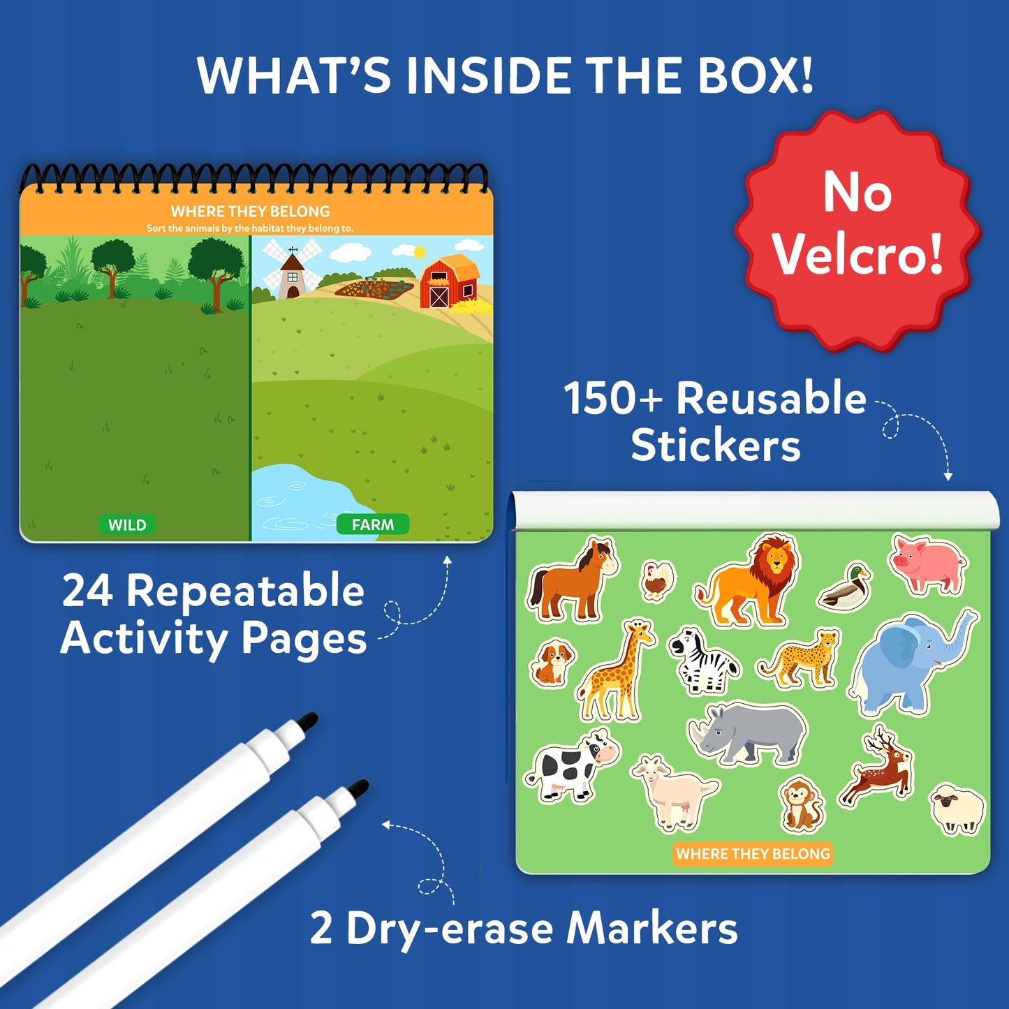 Skillmatics Busy Book for Preschoolers – Preschool Learning Activities, Mess-Free & Pre-Assembled, 150+ Reusable Stickers, Educational Homeschool & Travel Toy, Gift for Toddlers for Ages 3, 4, 5, 6