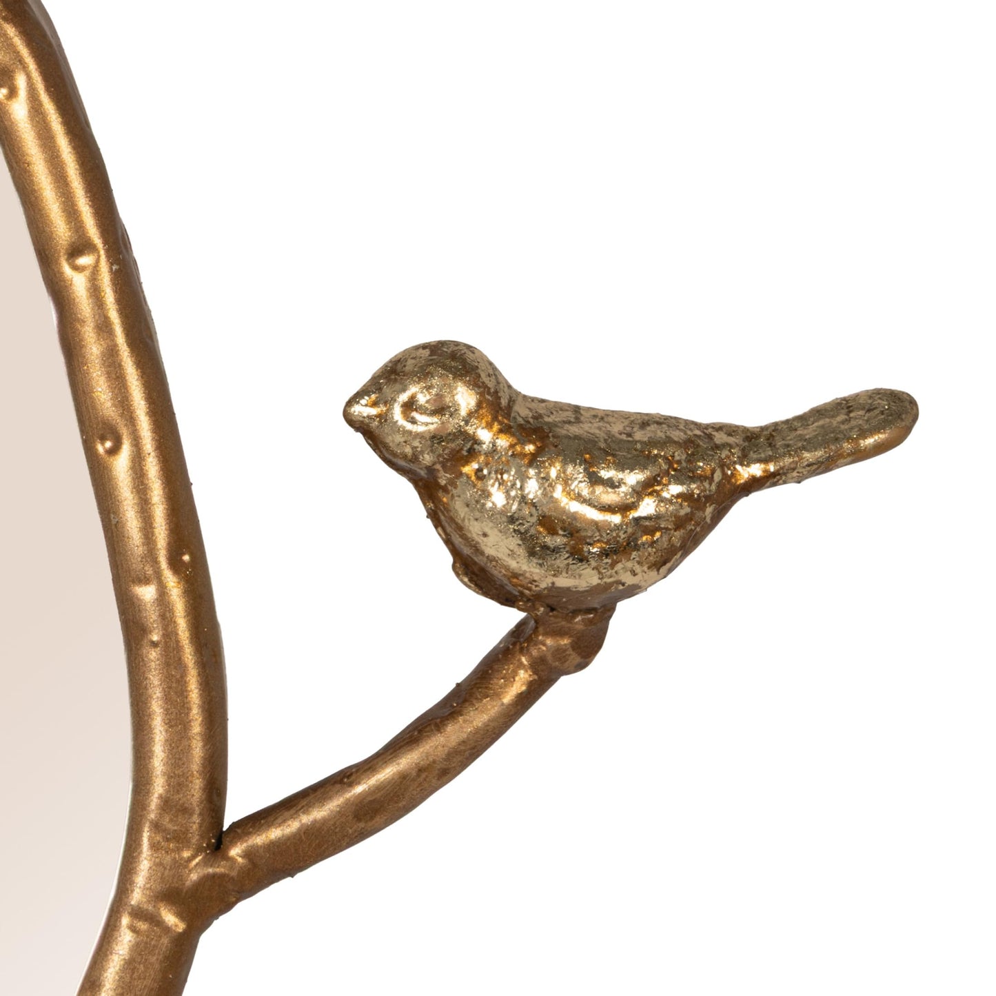 Creative Co-Op Metal Twig Framed Standing Mirror with Birds and Leaves, Gold