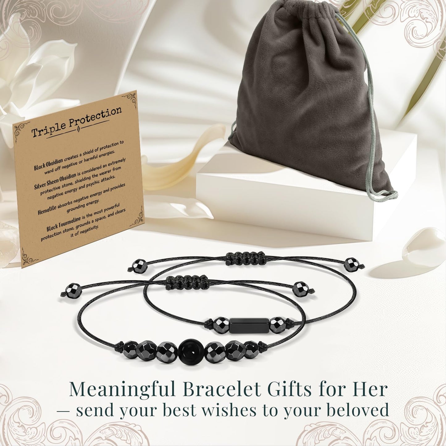 ZOKCC Crystal Healing Bracelets Gifts for Women: Mothers Day Gifts for Mom - Spiritual Natural Stone Empath Protection Bracelets Birthday Graduation Gifts for Friends Sister Mom Daughter