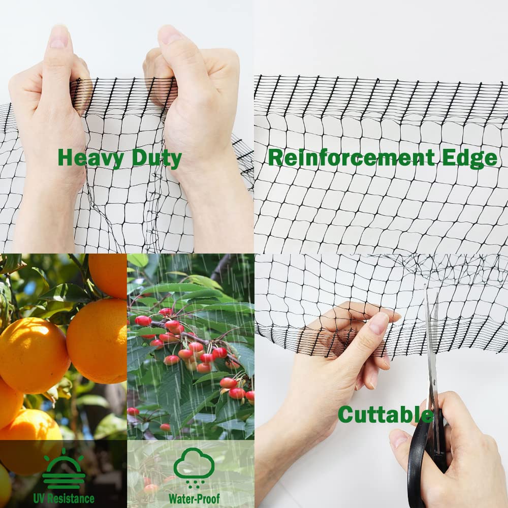 Bird Netting, 13x33FT Garden Netting for Fruit Trees Plants Strawberry Blueberry Bush Protection Anti Birds, Deers, Squirrels and Other Animals
