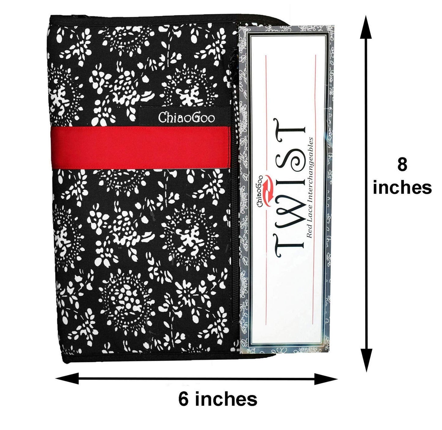 ChiaoGoo Twist Red Lace 5-Inch Large 7500-L Interchangeable Circular Knitting Needle Set, Sizes US 9, 10, 10.5, 11, 13, 15, Stainless Steel with 3 Cords with Project Bag