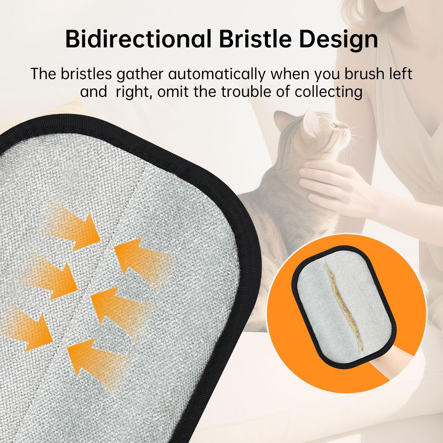 INABULETWO Static Pet Hair Remover Gloves, Reusable Electrostatic Pet Cat Dog Hair Removal Grooming Gloves Brush Tool for Couch, Furniture, Carpet, Car Seat (1 Pack Finger Style)