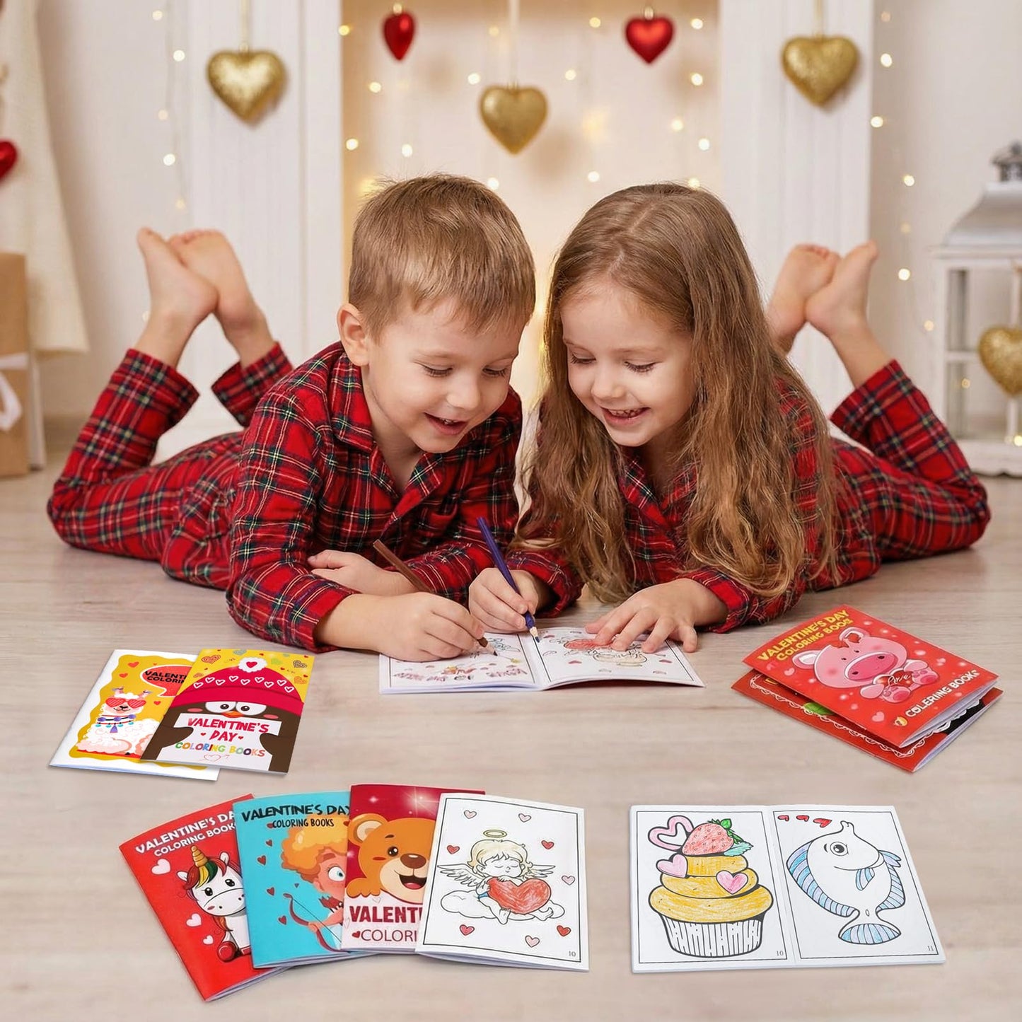 Eternity sky 54PCS Valentines Coloring Book for Kids-Valentine's Day Goodie Bag Stuffer Filler Gift School Classroom Activity Party Favors Supplies