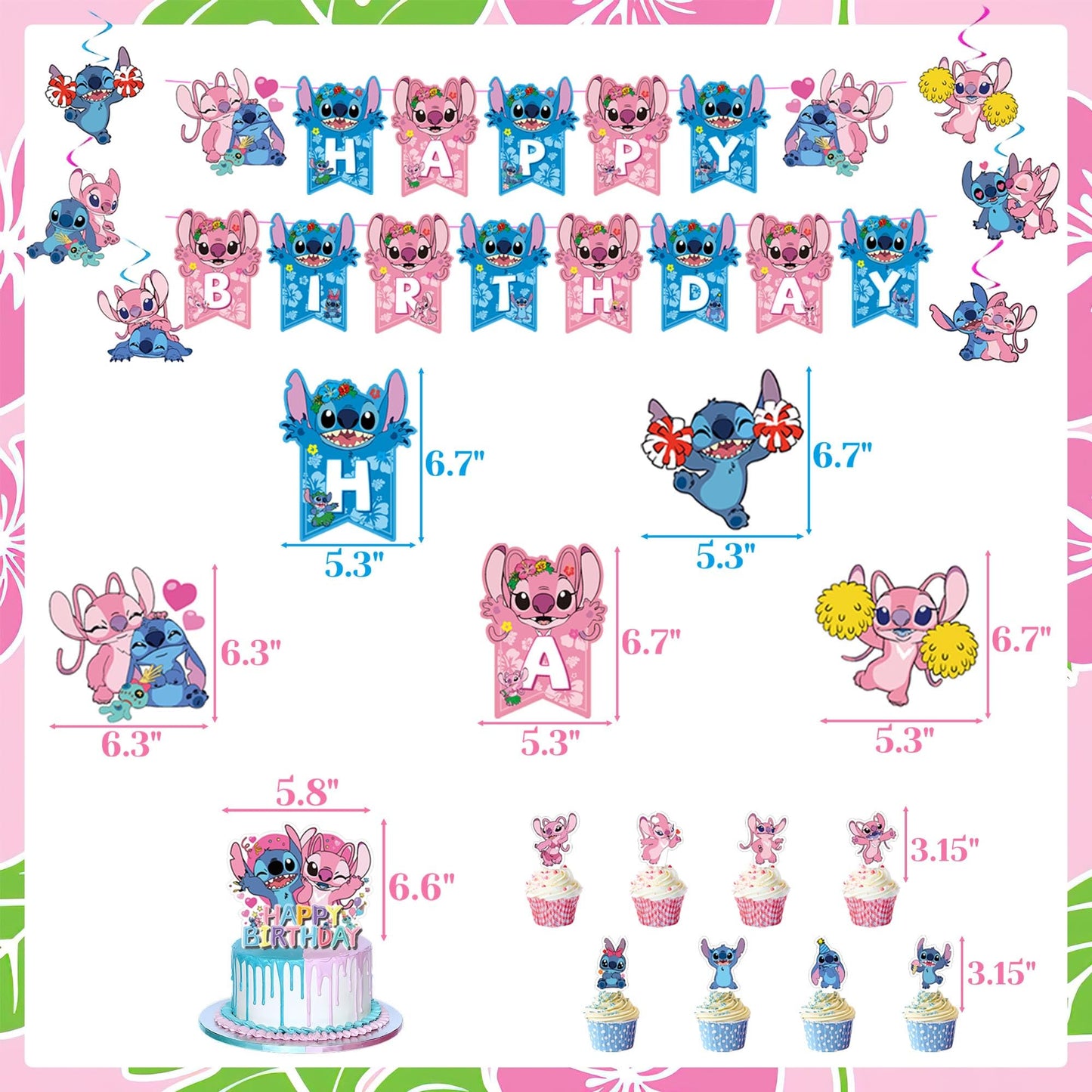 Pink Birthday Party Decorations Kit, Includes Happy Birthday Banner, Foil Balloons, Tablecloth, Backdrop, for Adult Themed Party Supplies