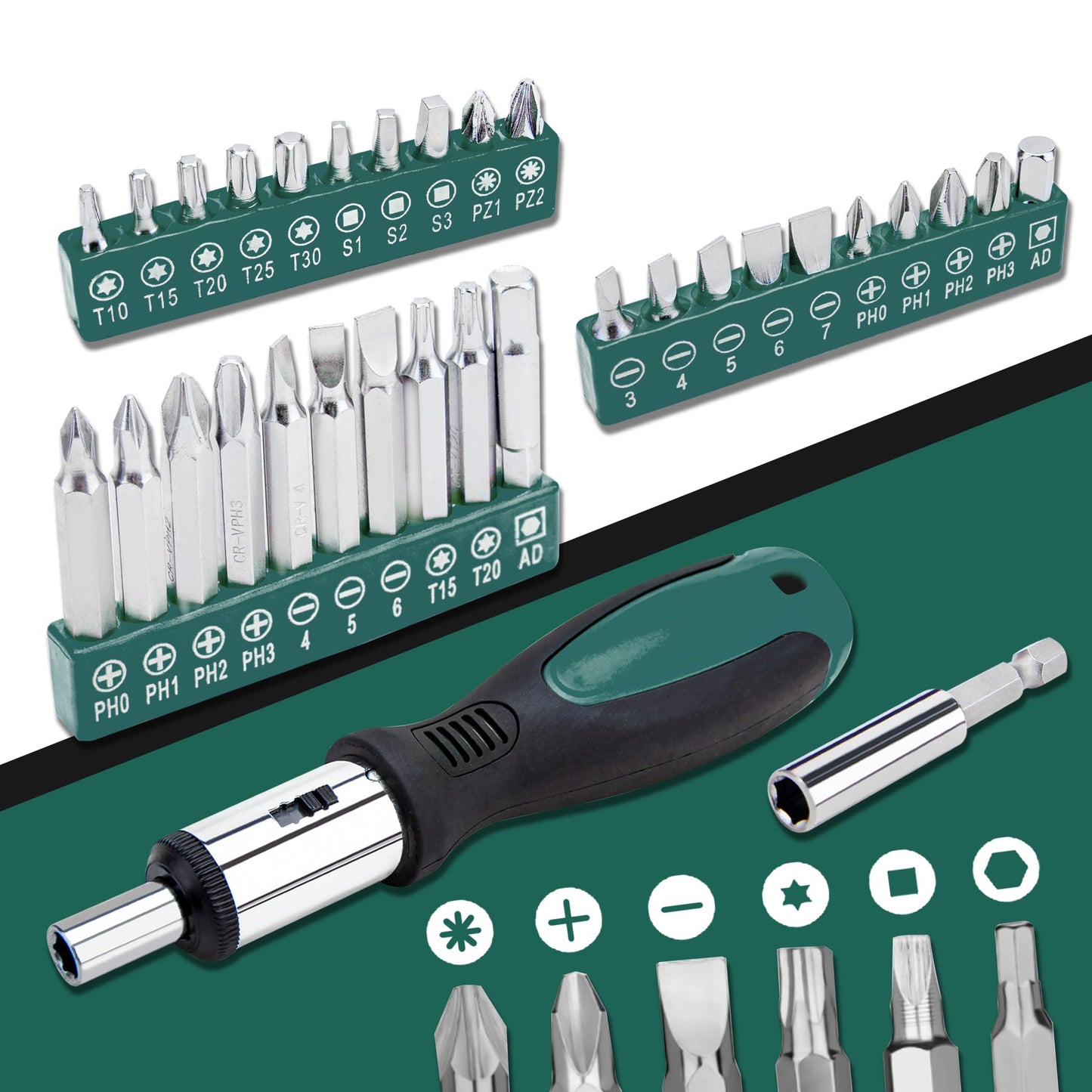 CARTMAN 238-Piece Tool Set with Socket Wrench & Auto Repair Tools Mixed General Household Hand Tool Kit, Green Plastic Toolbox Storage Case Comprehensive DIY, Home & Car Maintenance