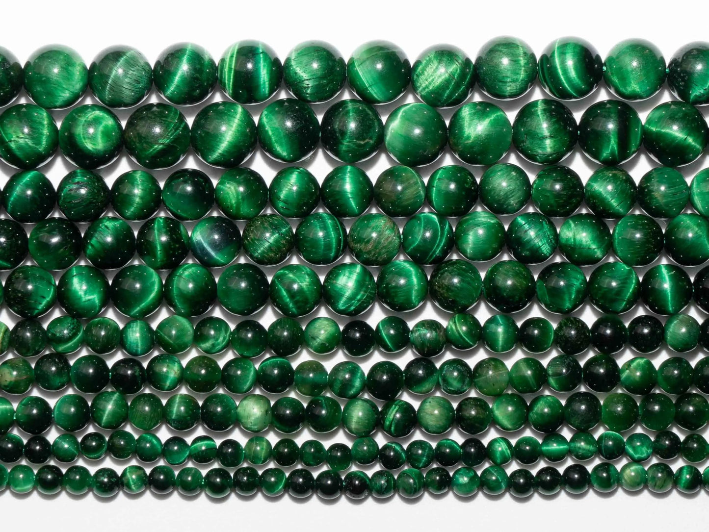 Zenkeeper 108Pcs Green Tiger Eyes Spacer Loose Beads Bulk with Holes Handcrafted for DIY Bracelets Jewelry Making Crafts Supplies