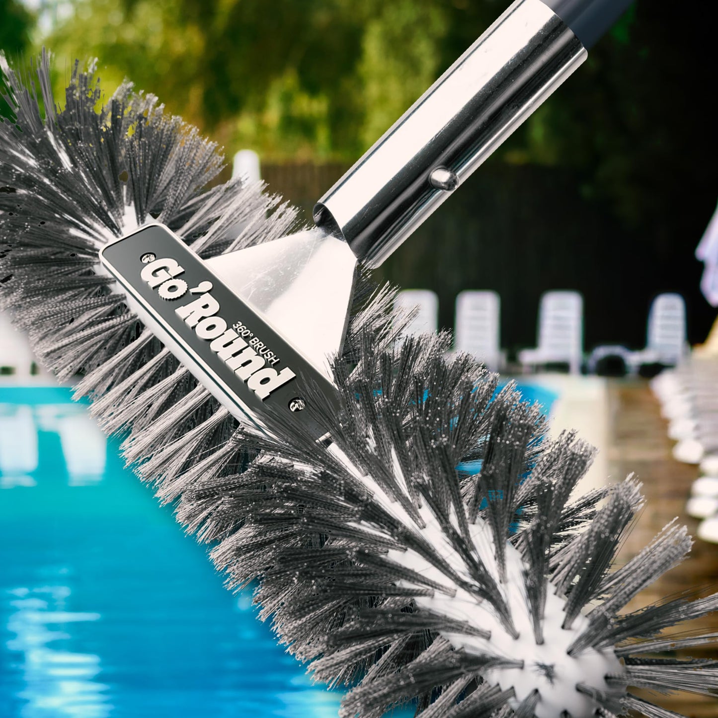 GoRound 360 Stainless Steel Pool Brush 18 inches