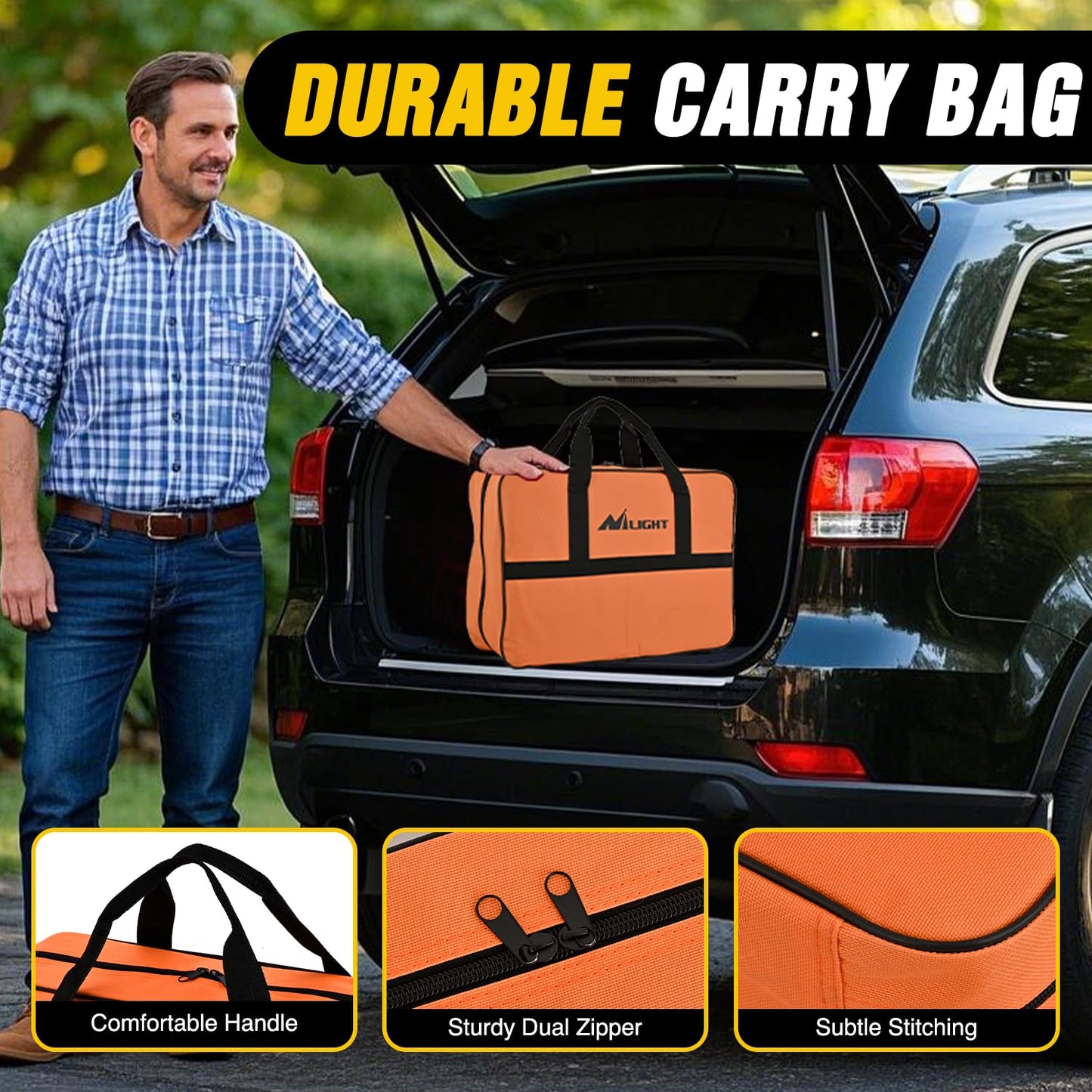 Nilight Car Emergency Kit with Jumper Cable, Tire Repair Tools Safety Assistance for Travel Camping Outdoor Cars Truck SUV RV, Roadside Essentials with Air Compressor