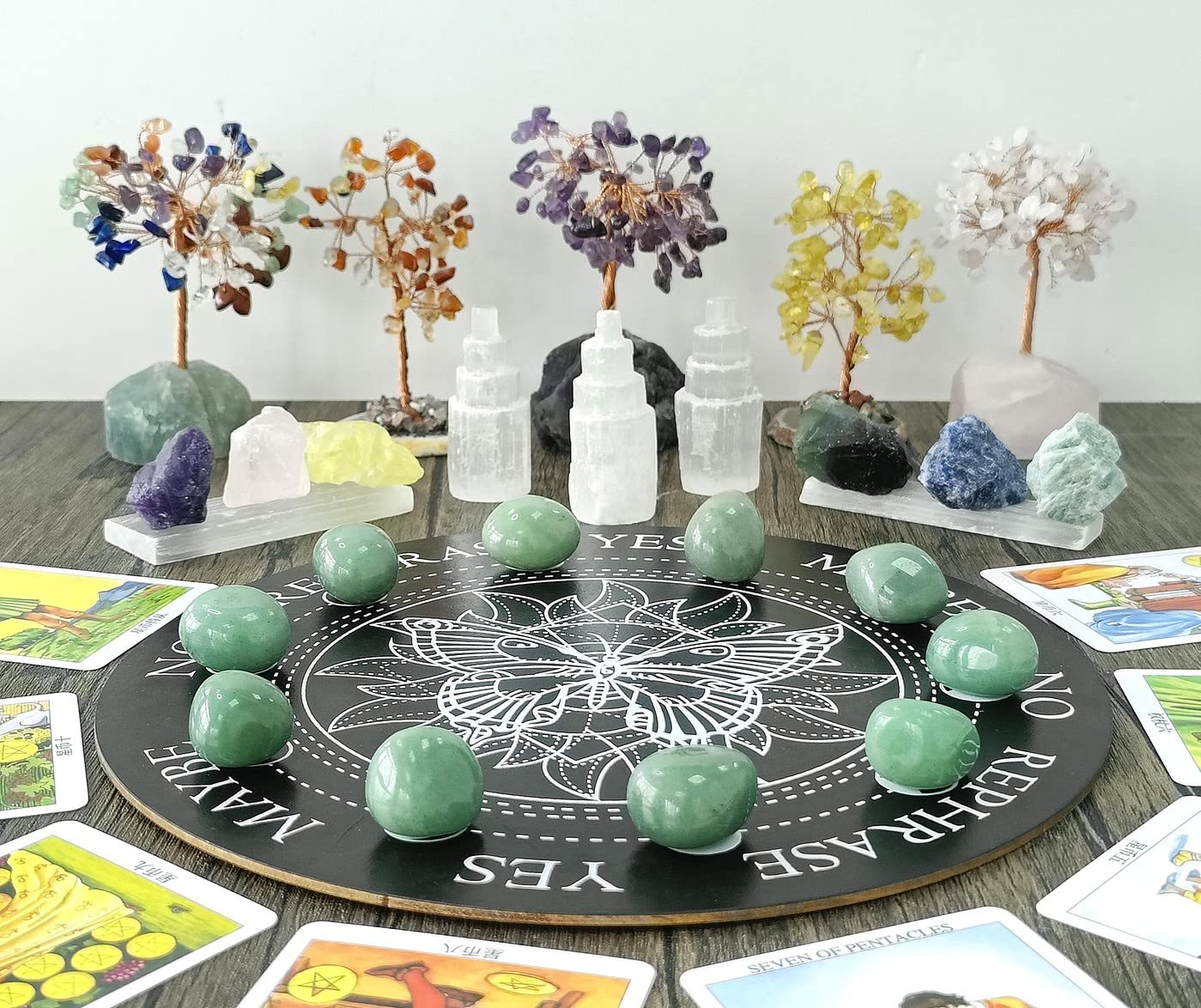 MAIBAOTA Green Aventurine Crystals Natural Healing Crystals Bulk Polished Tumbled Crystals Stones Rocks Energy Balance Crystal Gemstones Vase Filler Decorative Stones Reiki Witch Quartz Crstal