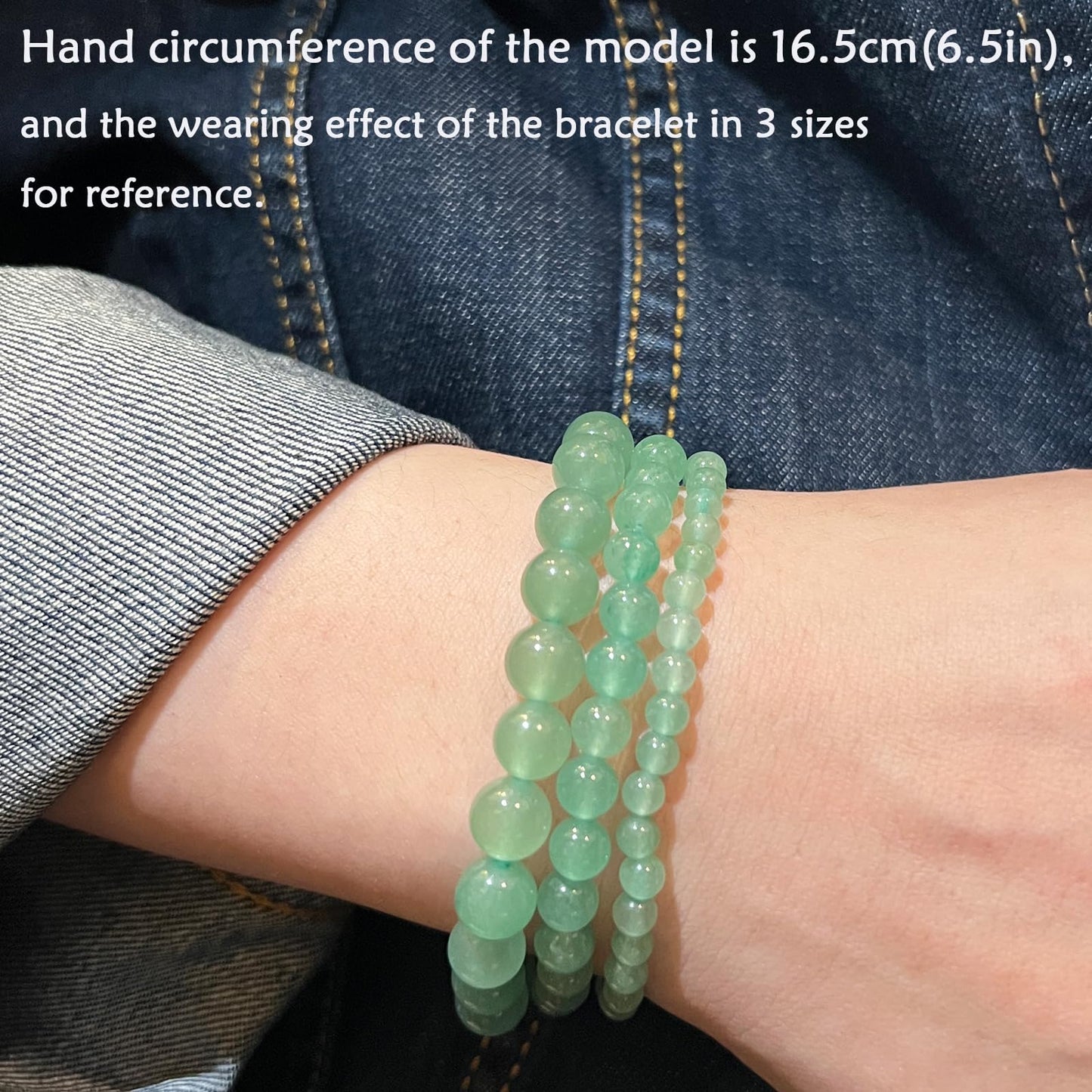 CHCCOYE 4mm Natural Healing Gemstone Bracelet Handmade Yoga Stretch Elastic Bracelet Stress Relief Crystal Jewelry for Men and Women (4mm, Green Aventurine)